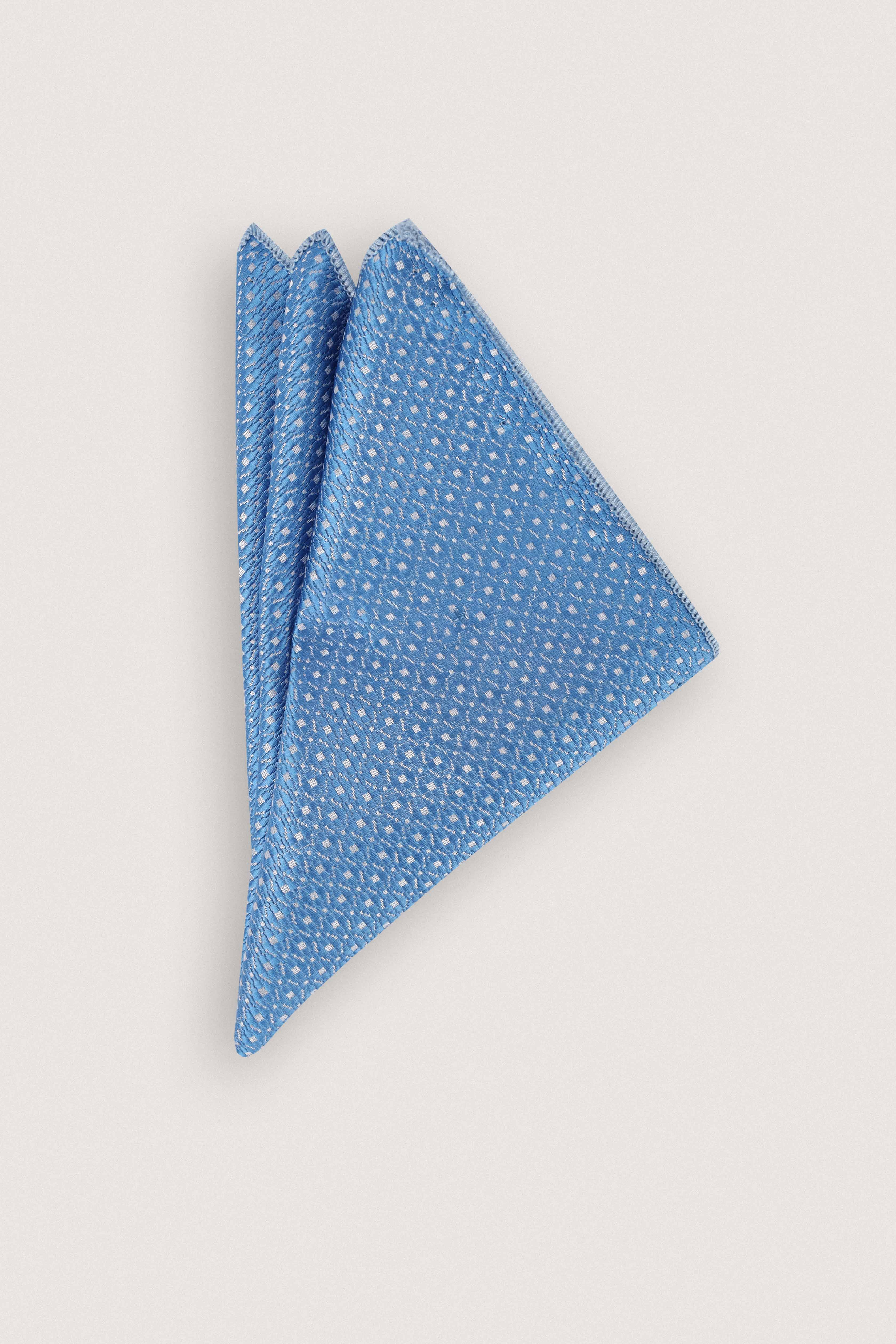 Light Blue Jacquard Necktie with Handkerchief