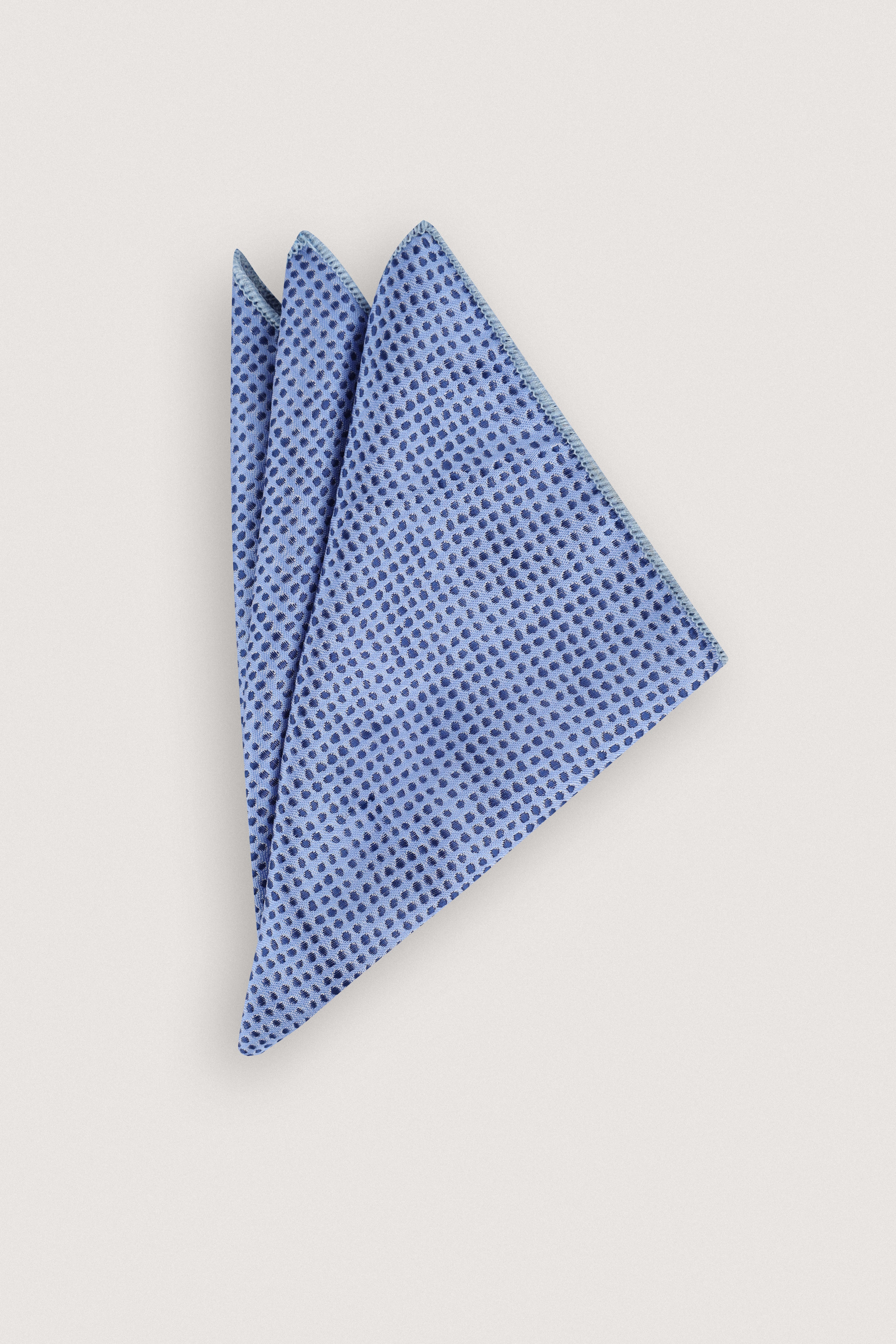 Light Blue Jacquard Necktie with Handkerchief