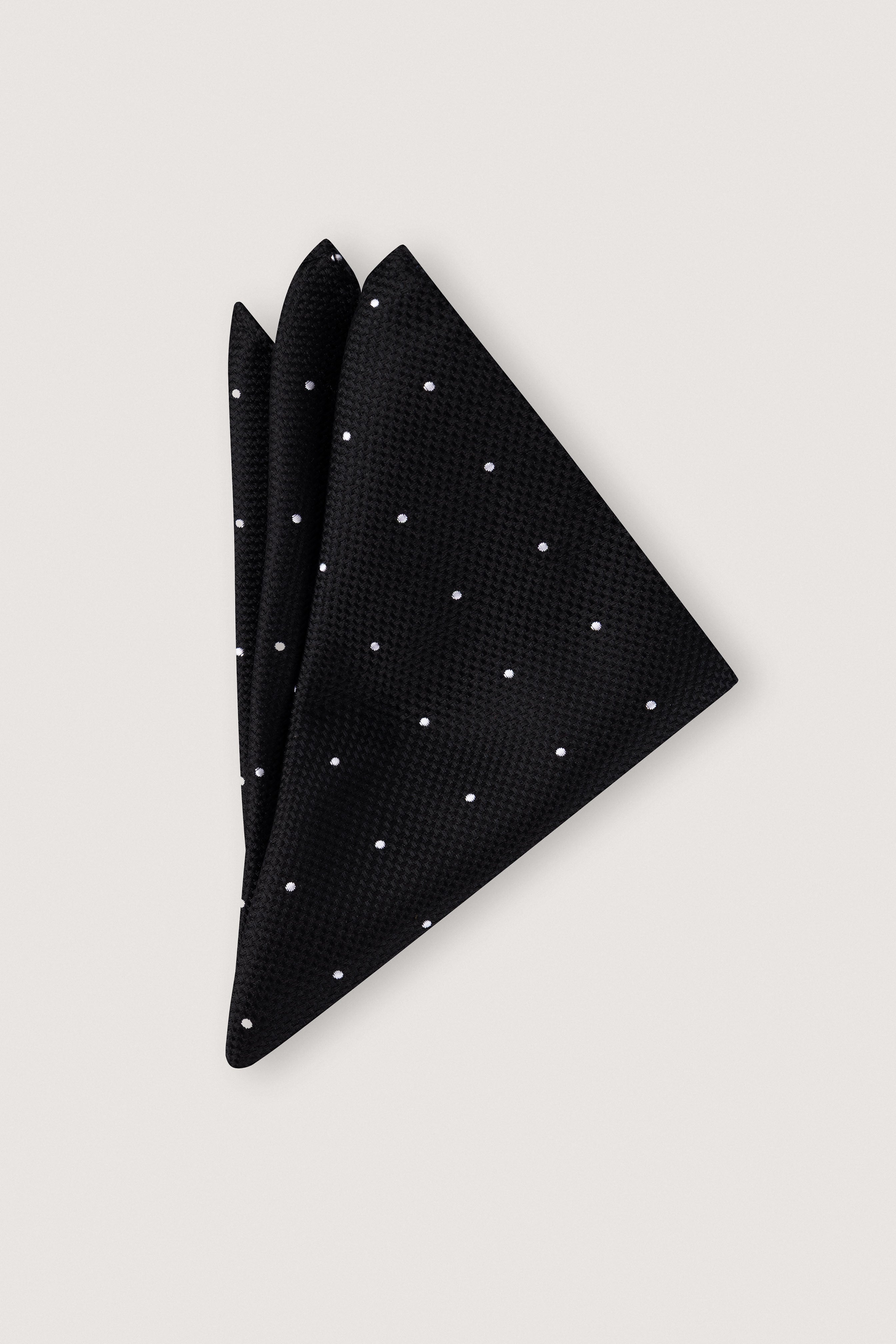 Black Jacquard Necktie with Handkerchief - De Backers - 2