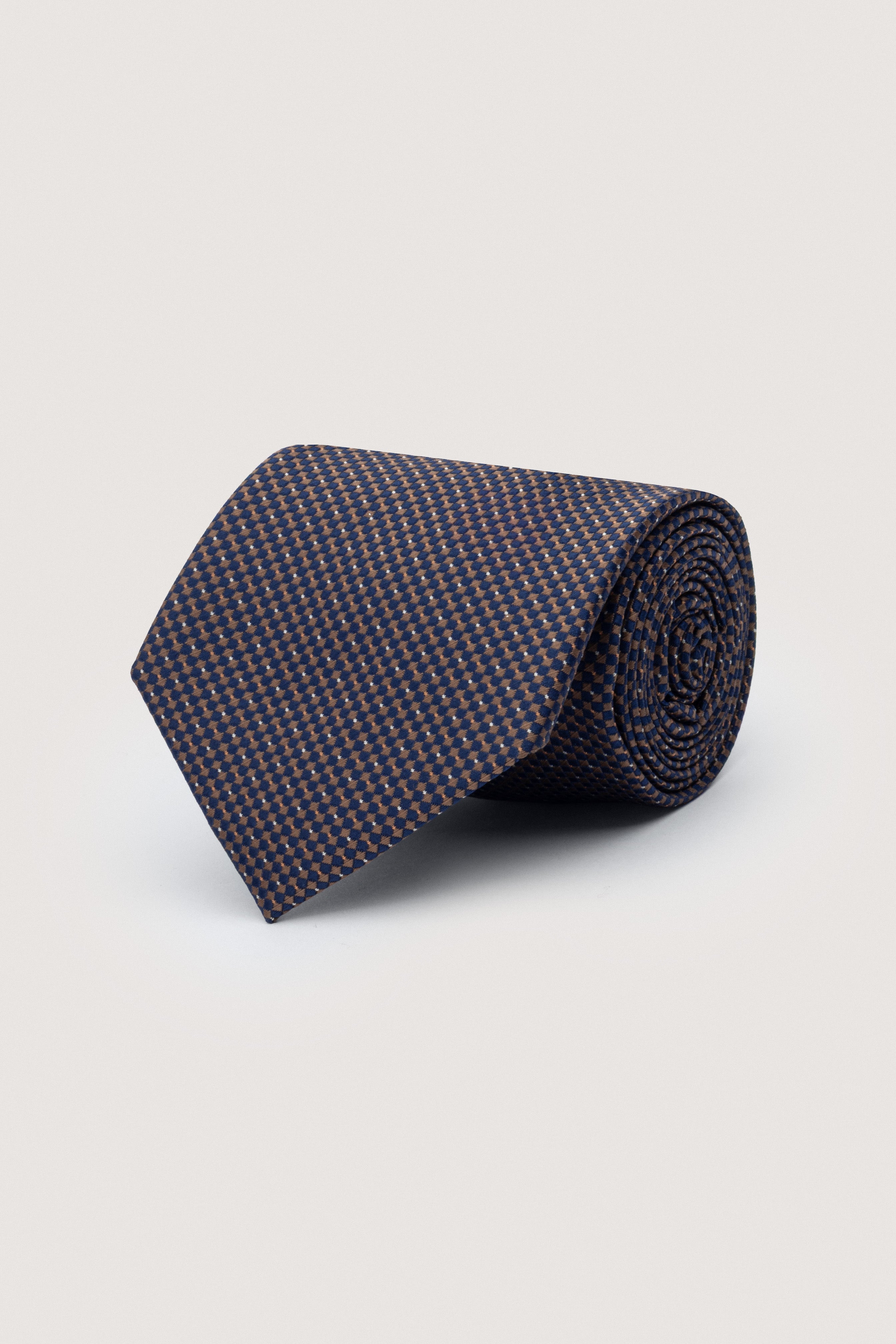 Navy Necktie with Handkerchief