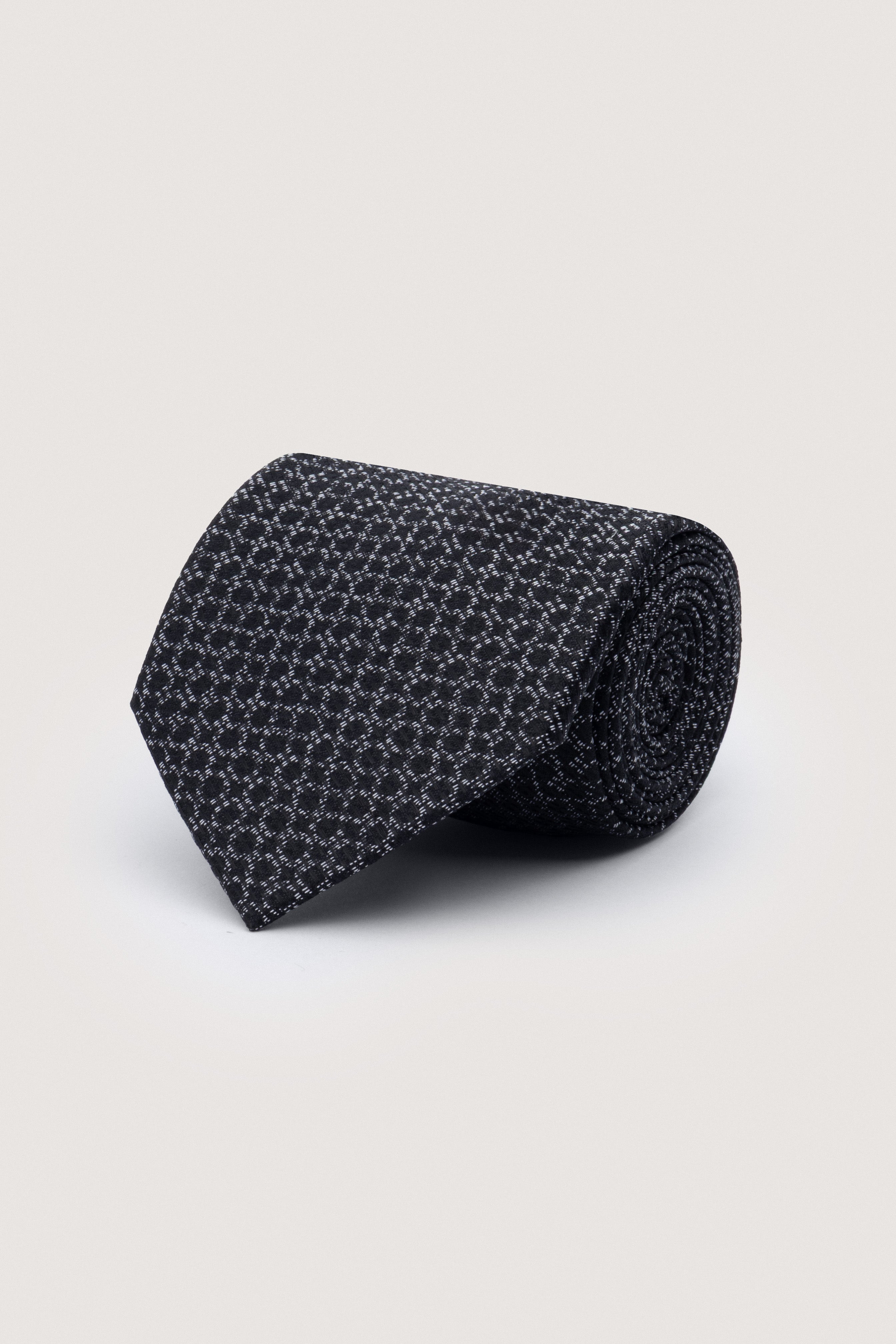 Black Necktie with Handkerchief