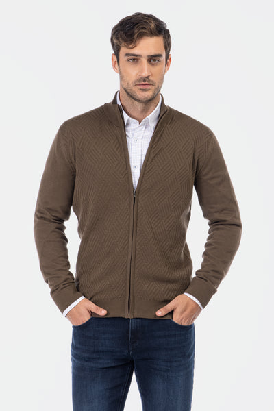 Jacquard Brown Knitted Jacket