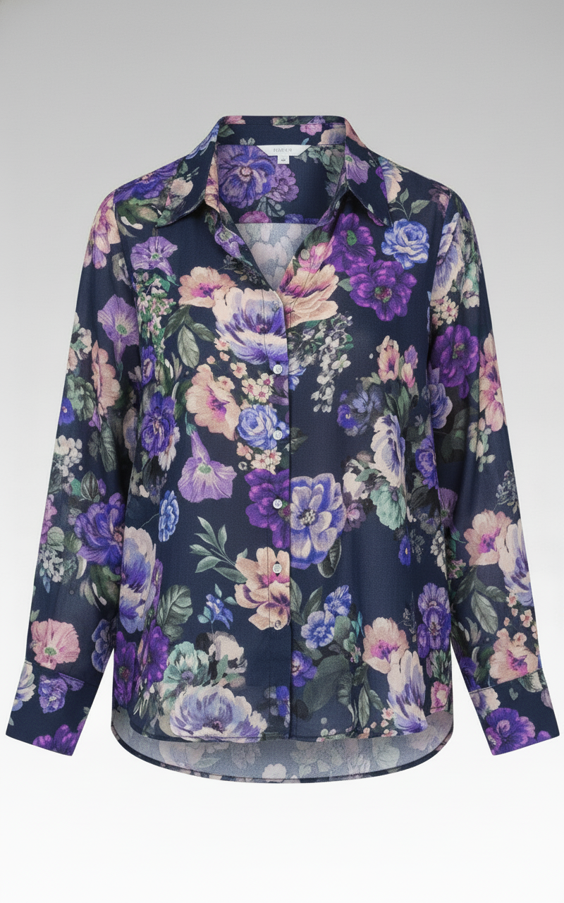 Dark Purple Printed Classic Shirt