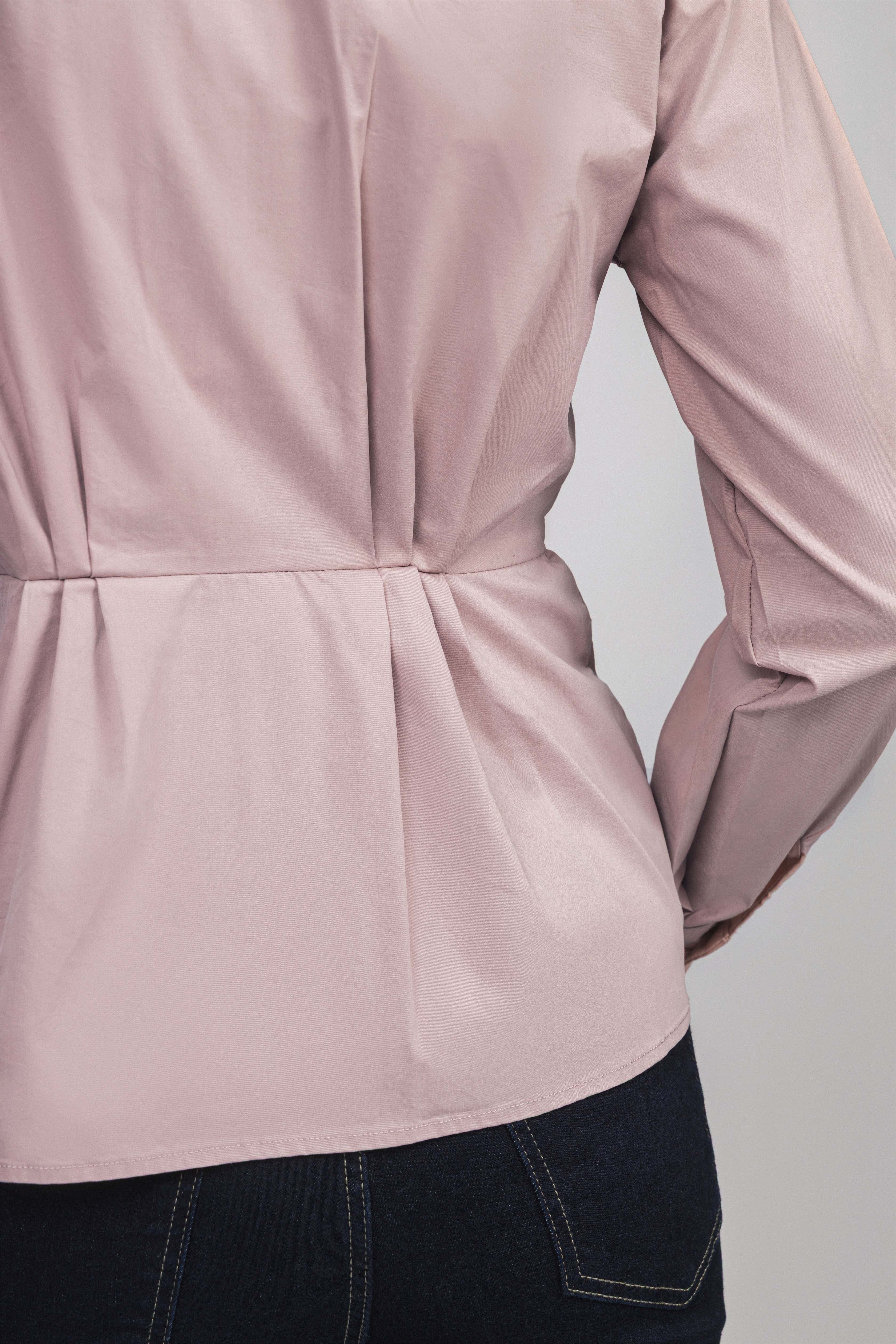 Rose gathered waist Classic Shirt