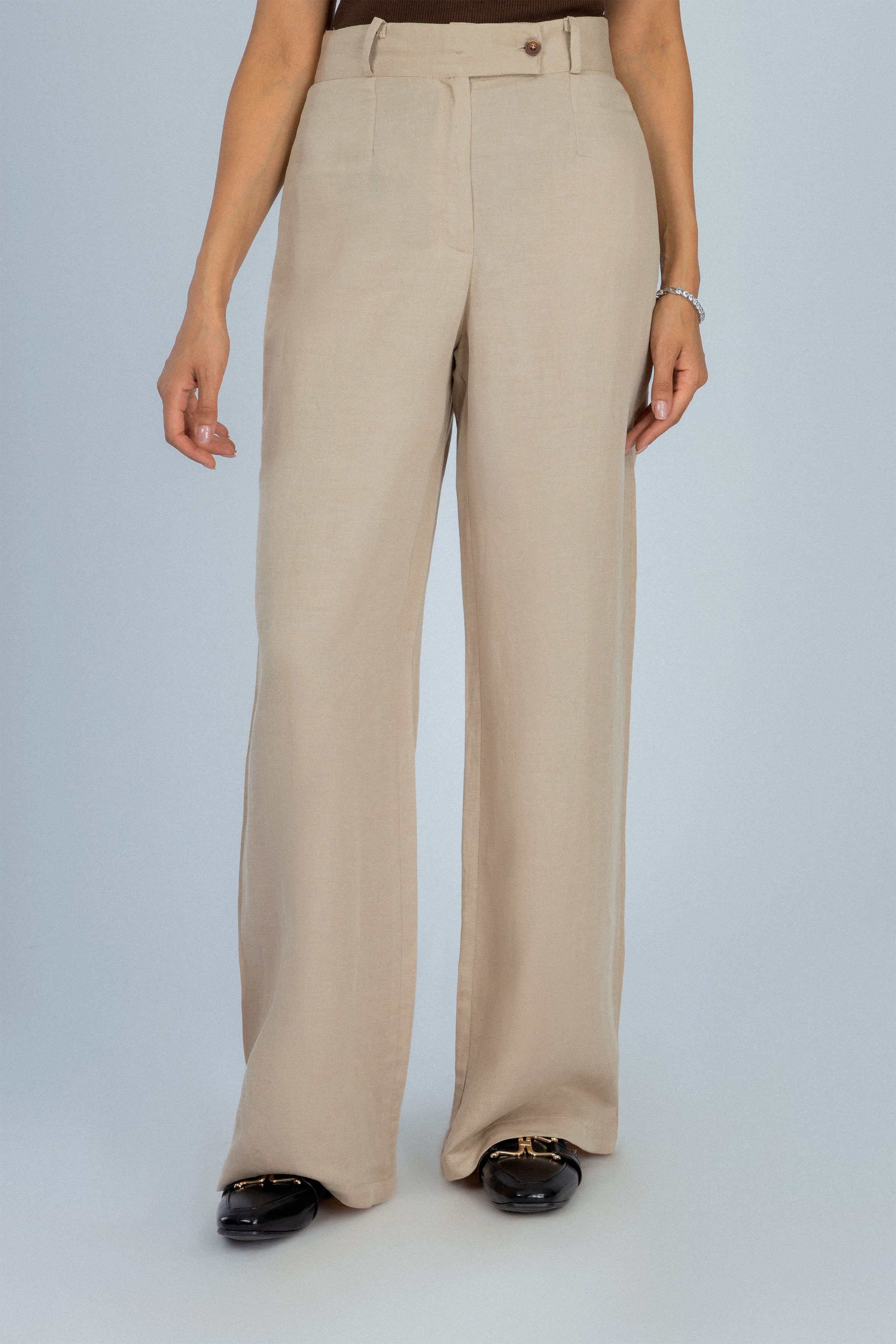 Beige Linen Feel Womens Suit