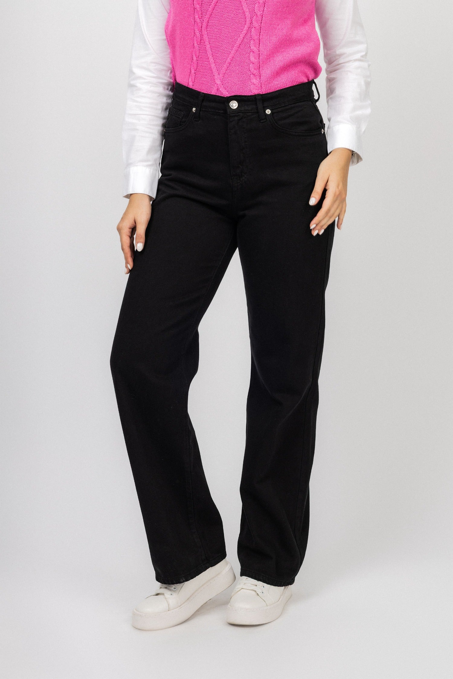 Black Washed wide leg Jeans