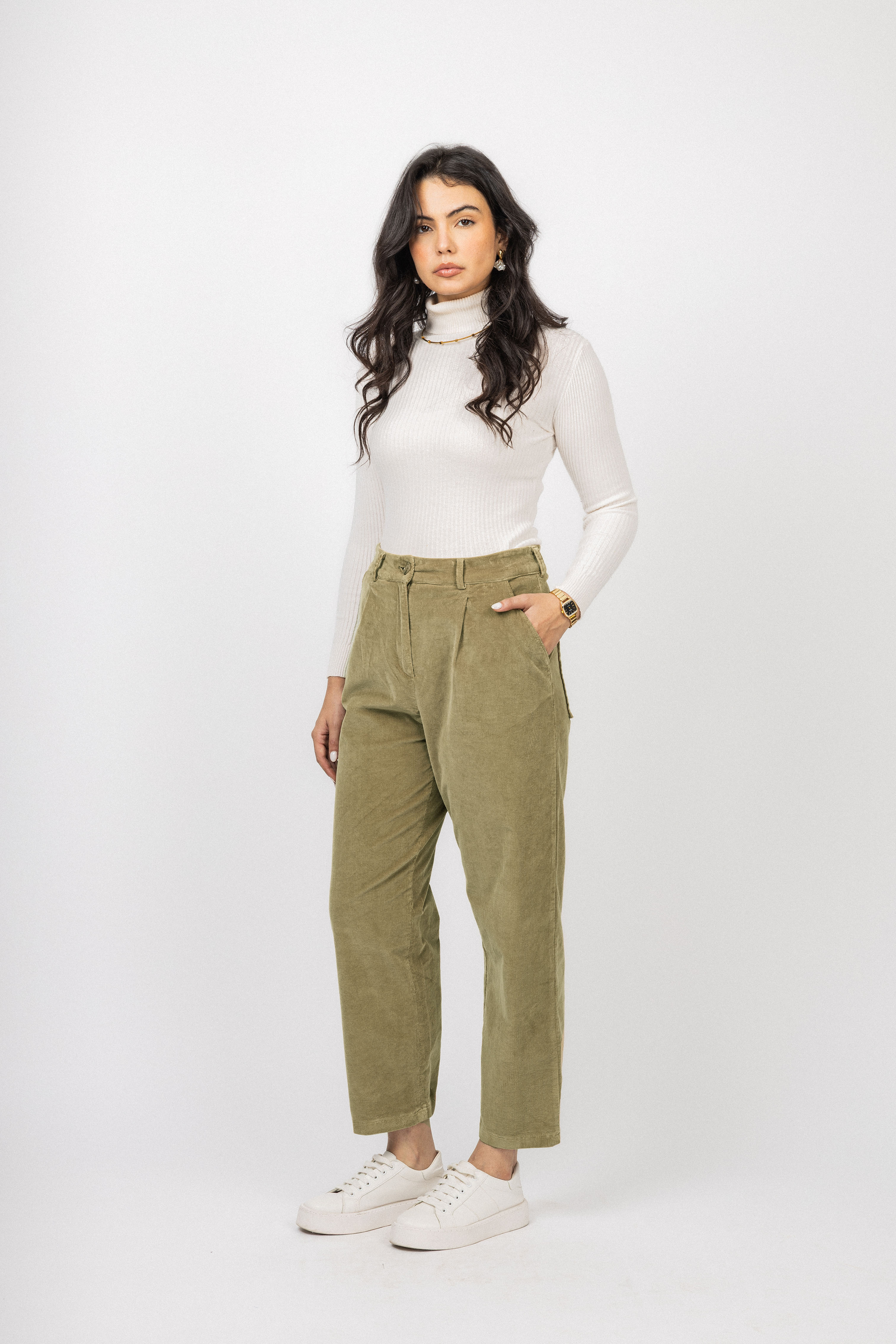 Beige corduroy Velvet Pants