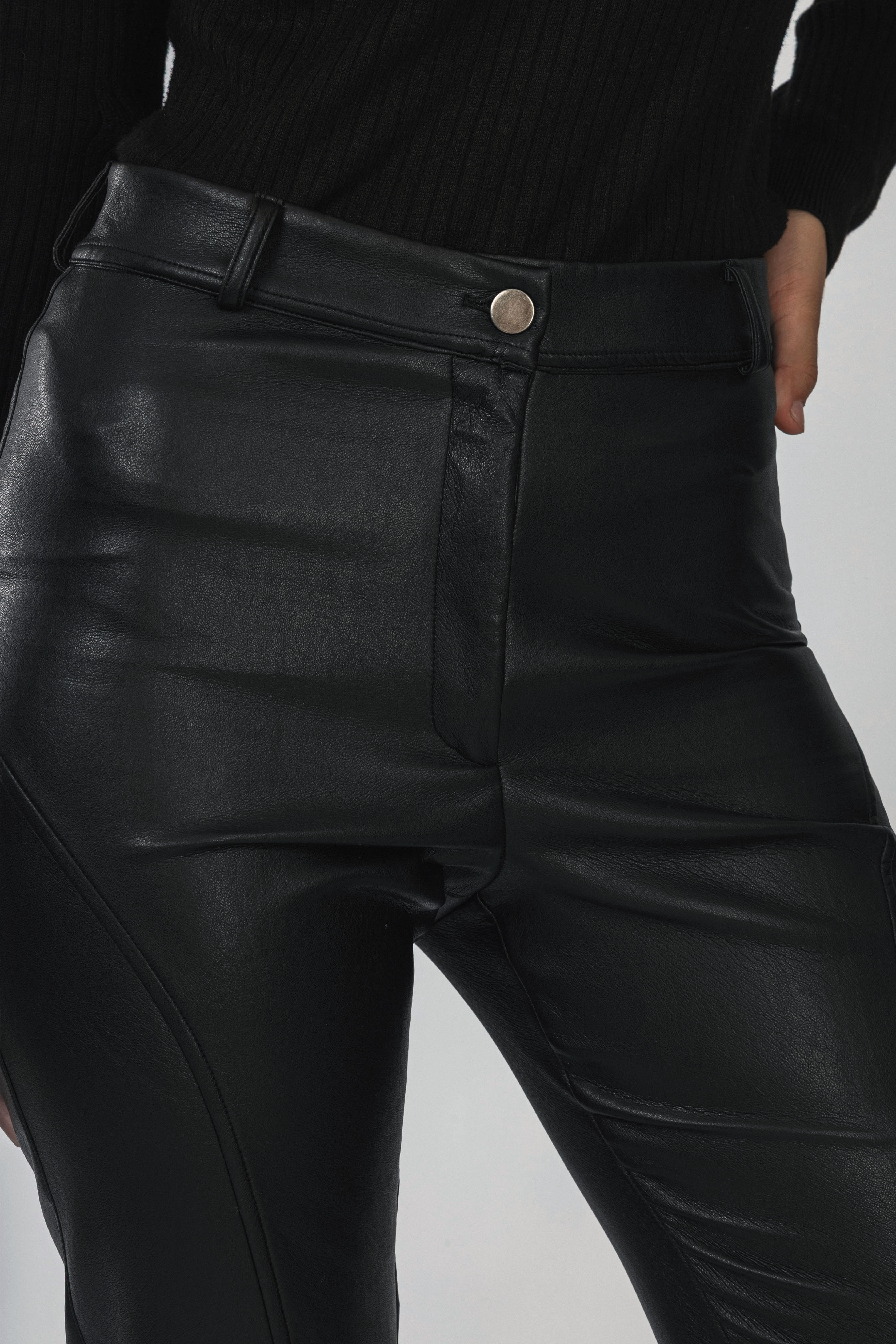 Black Leather Classic Pants