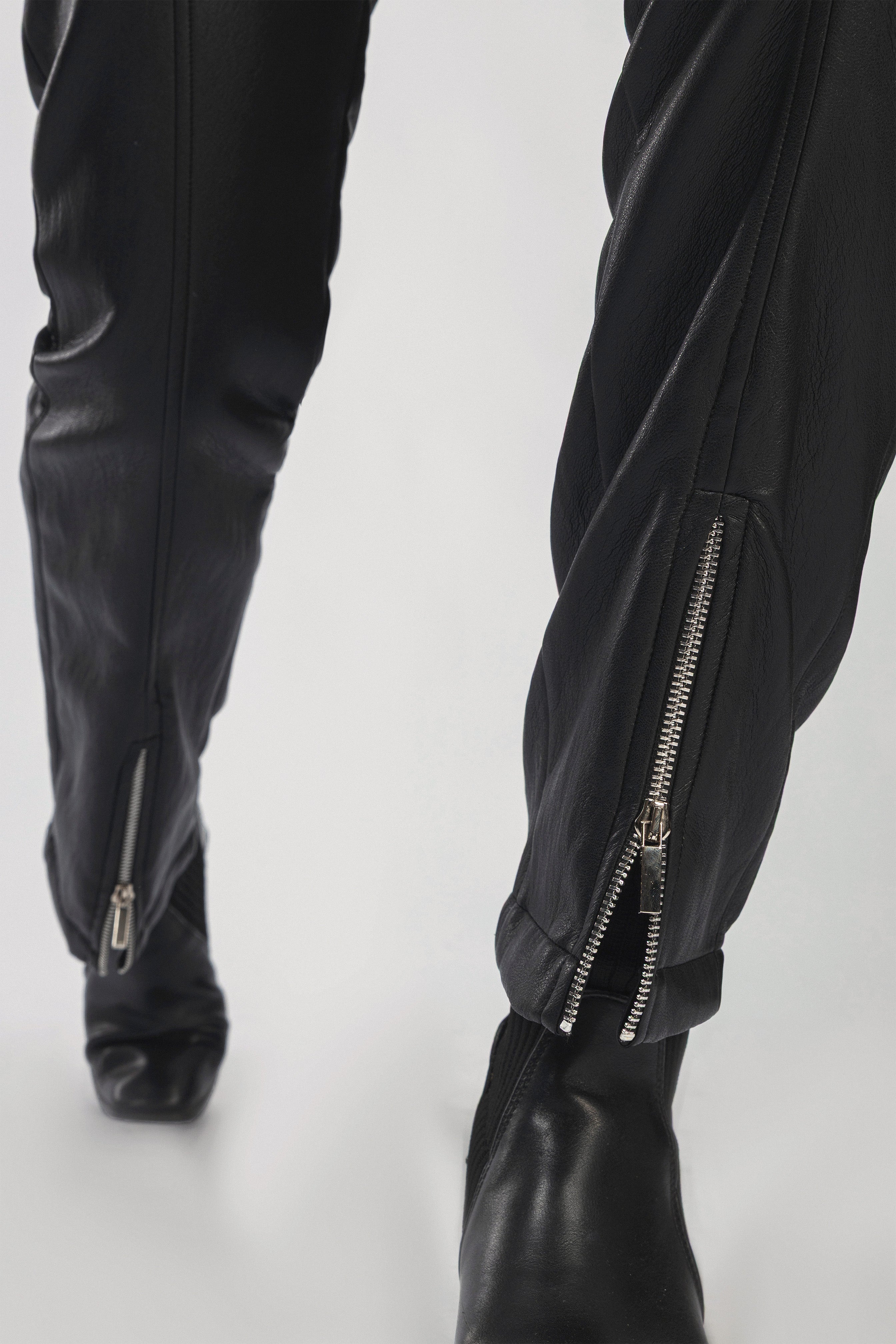 Black Leather Classic Pants