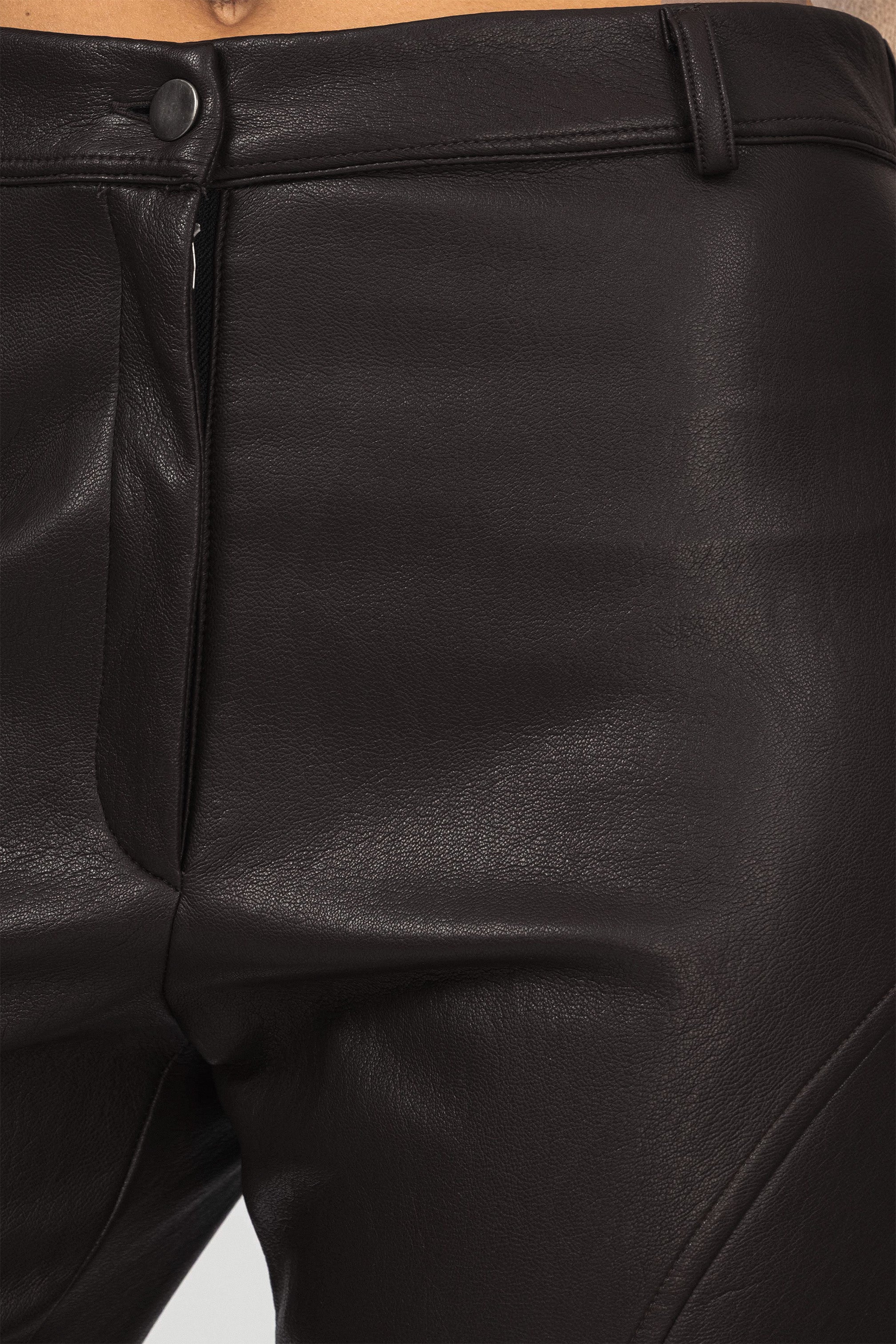 Brown Leather Classic Pants