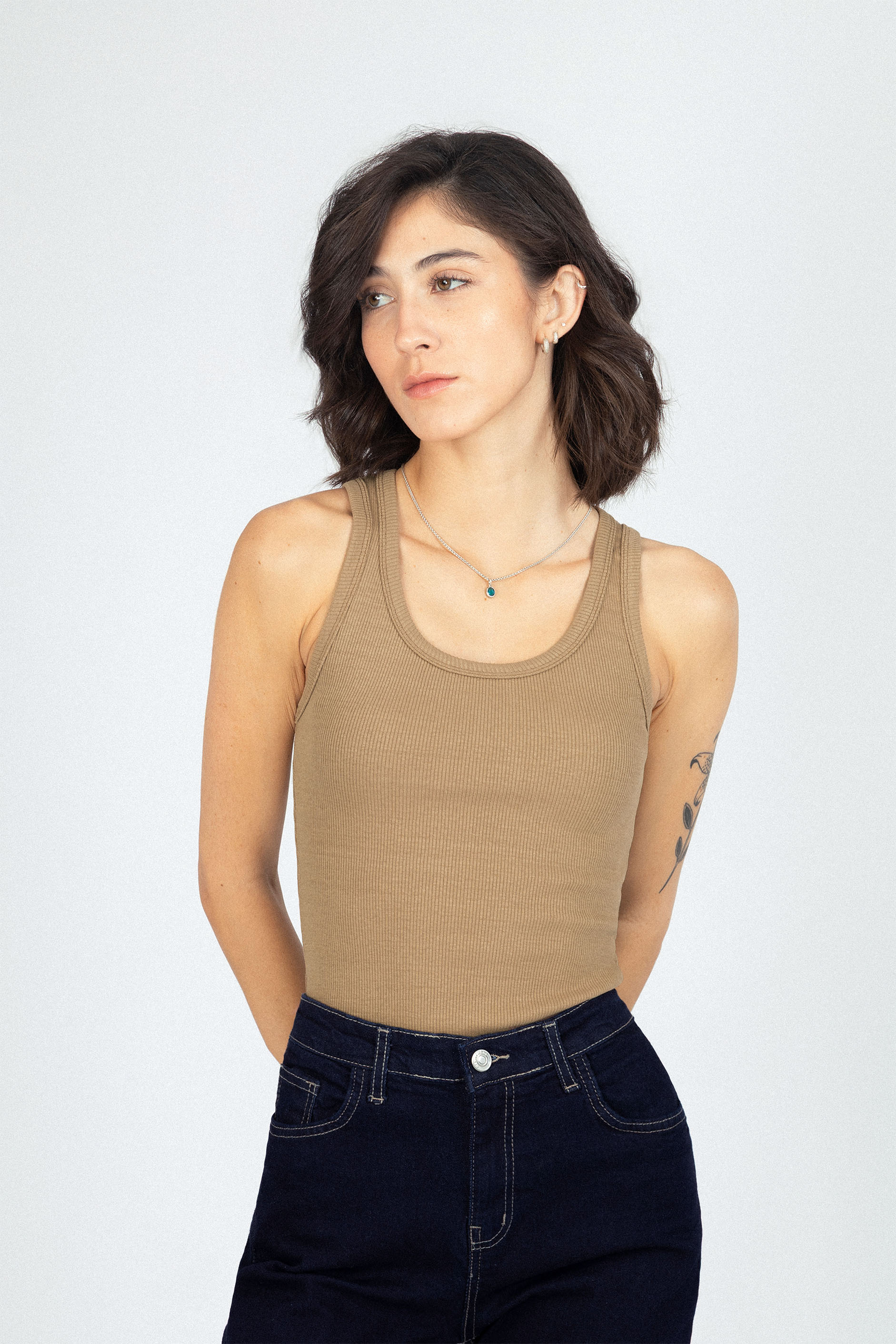 Camel Ripped Tank top