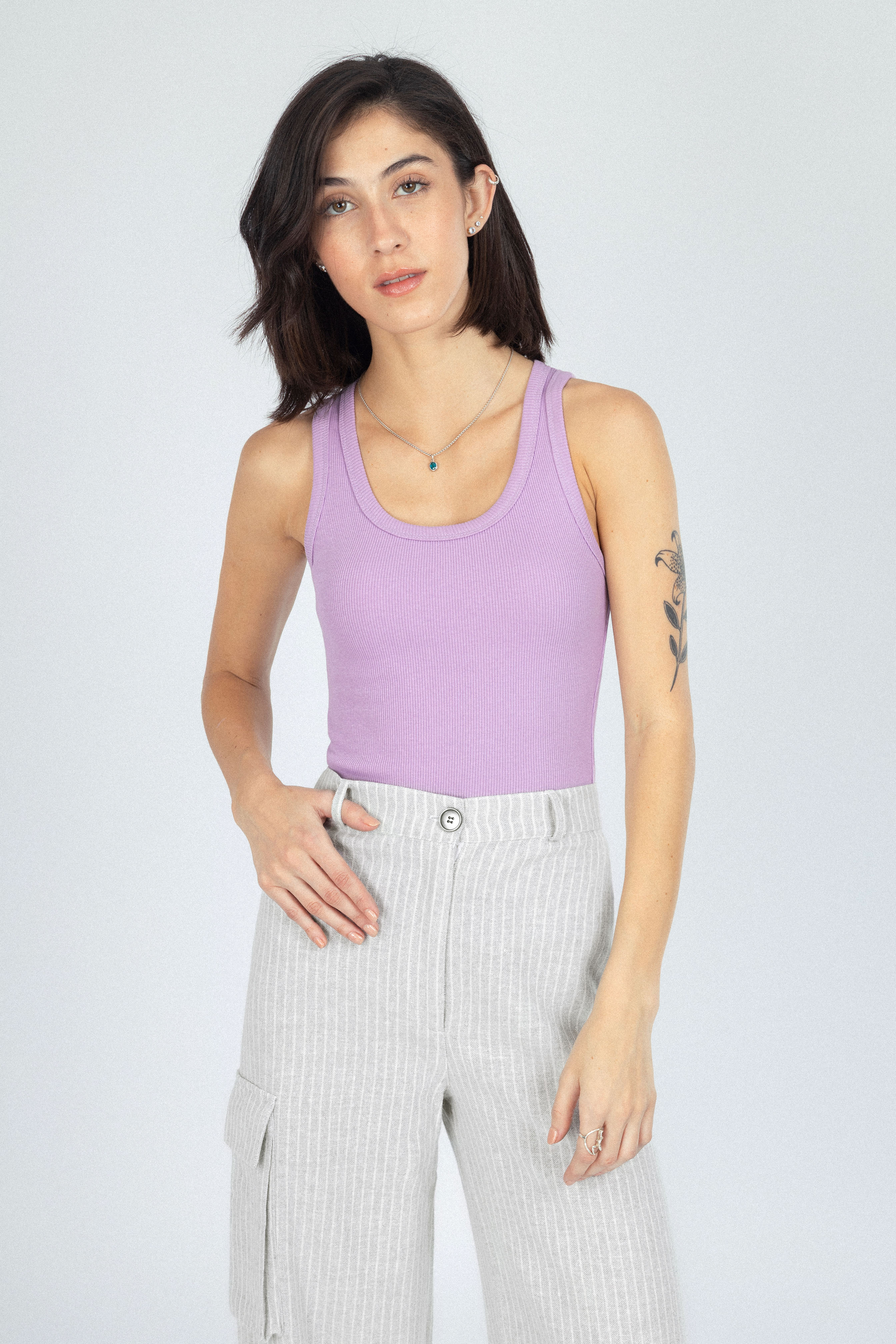 Purple Ripped Tank top