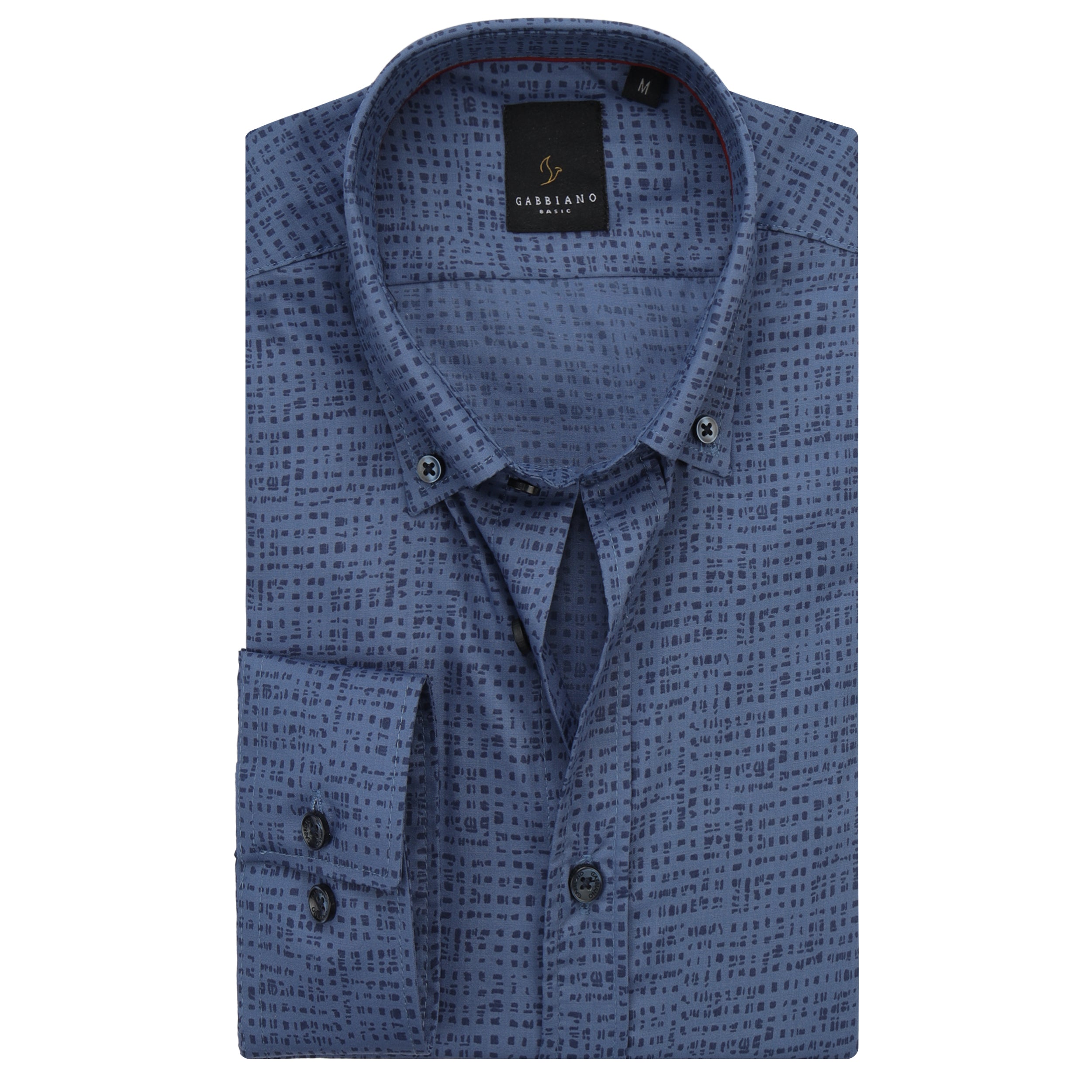 Printed Charcoal-Blue Casual Shirt - 1