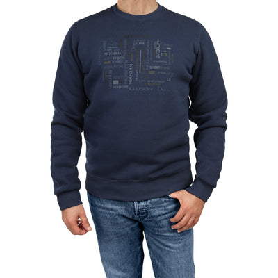 Printed Navy Sweatshirt