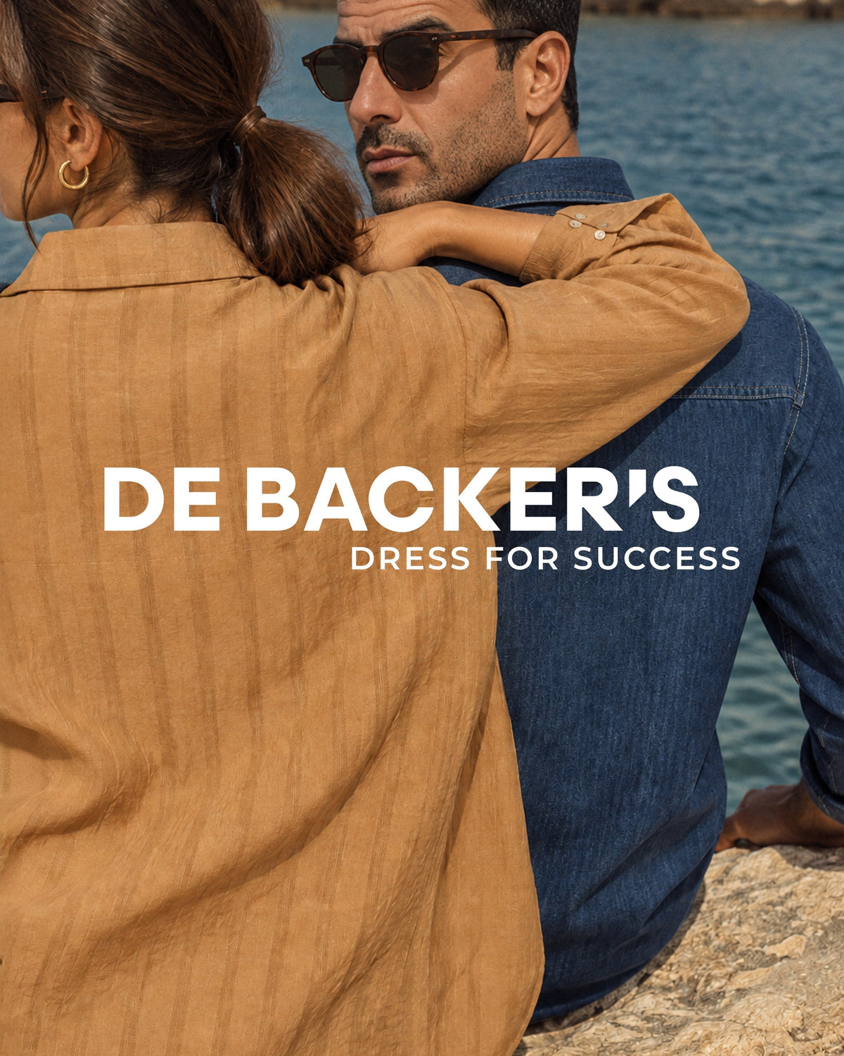 De Backers couple layering, denim shirt and beige shirt