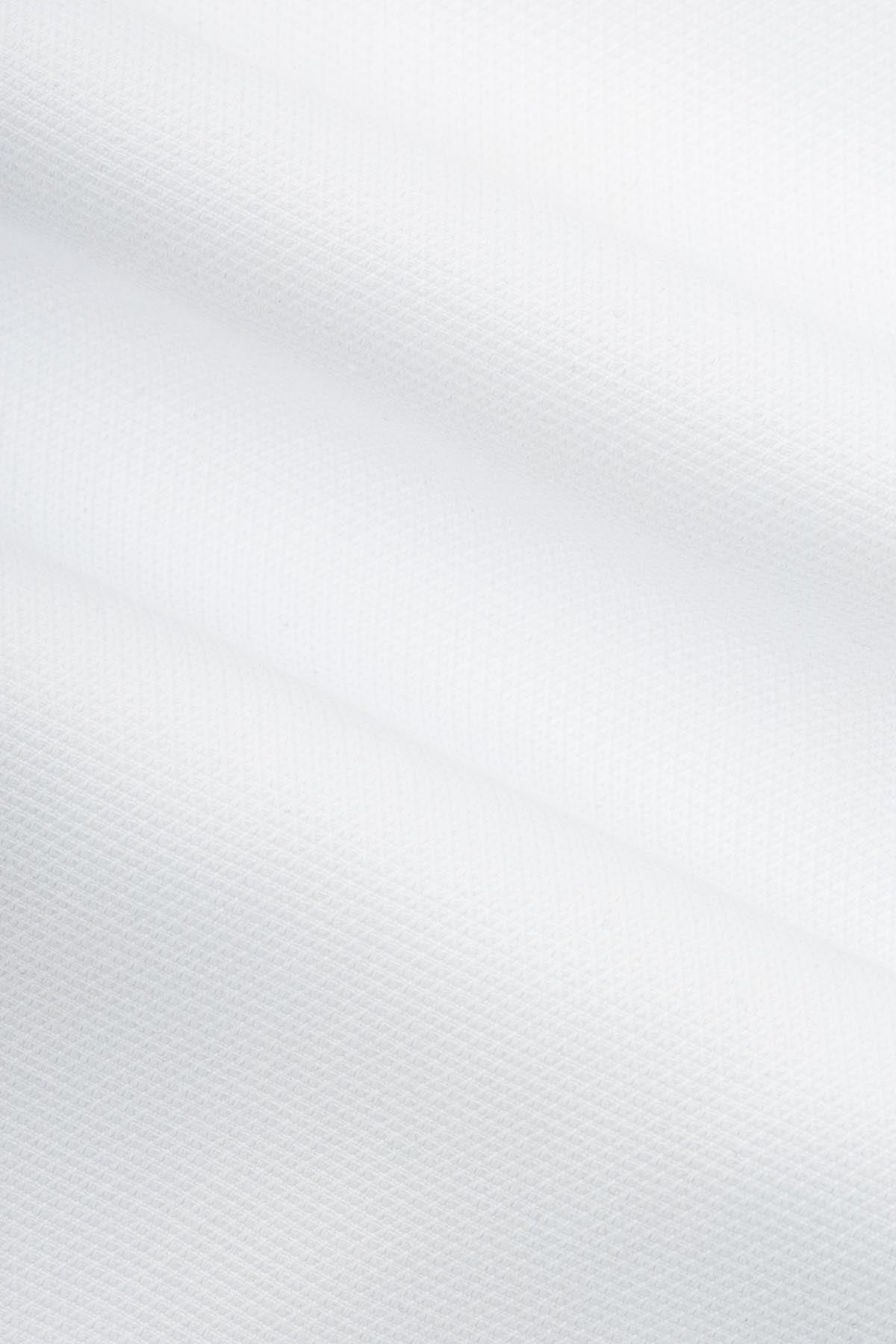Jacquard White Smart Casual Shirt - 3