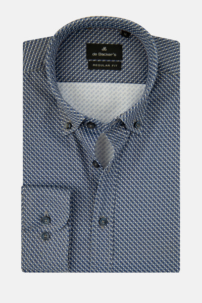 Patterned Navy Casual Shirt