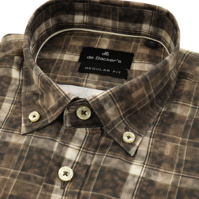 Checked Brown Cotton Casual Shirt