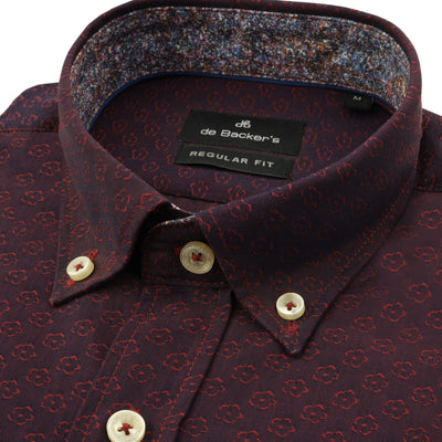 Jacquard Chocolate cosmos Casual Shirt