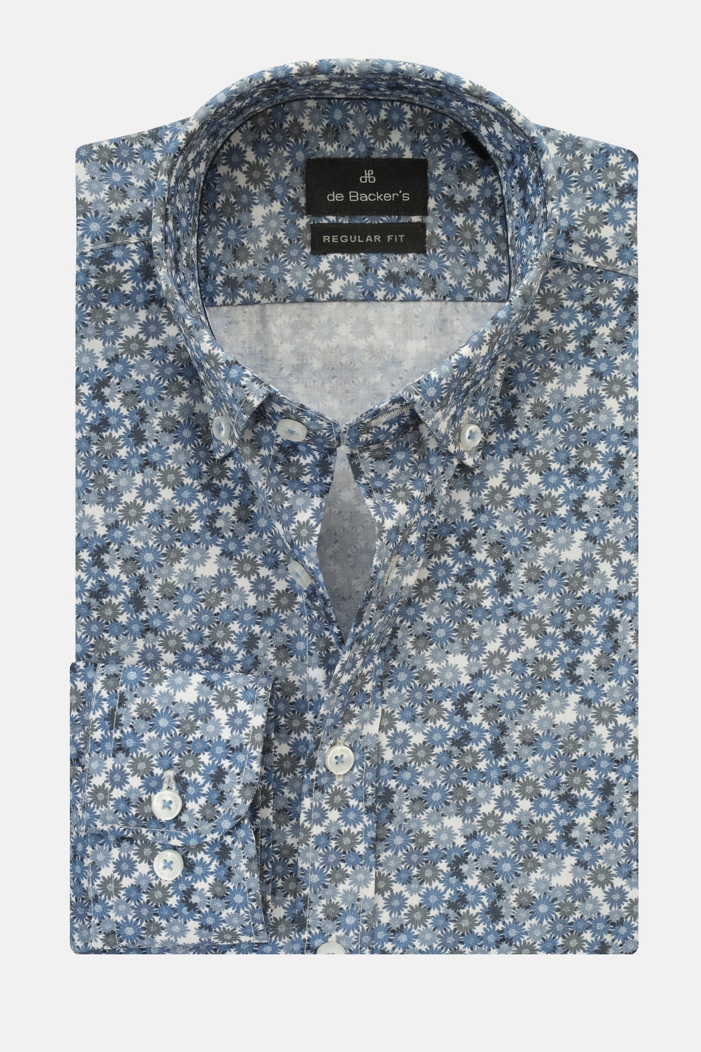 Printed Blue & Gray Casual Shirt