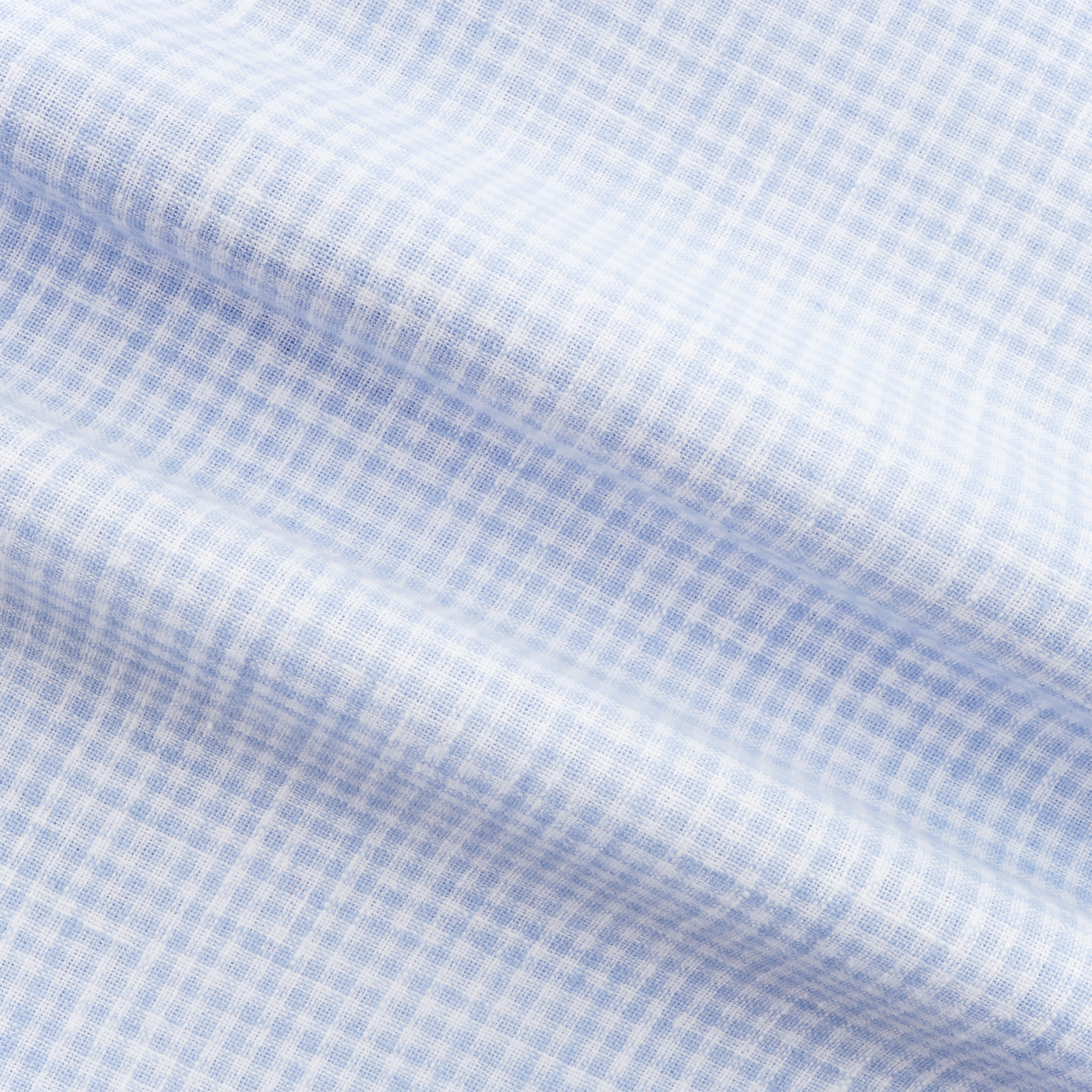 Checked Light Blue Linen Casual Shirt