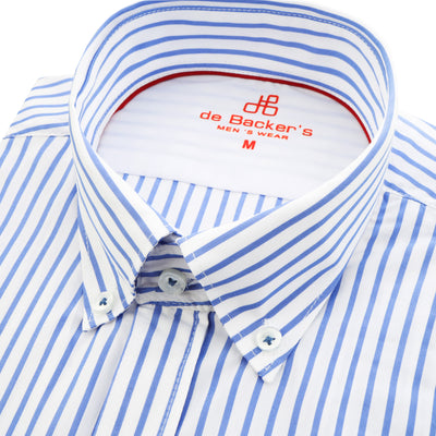 Striped  Light Blue& White Cotton Casual Shirt