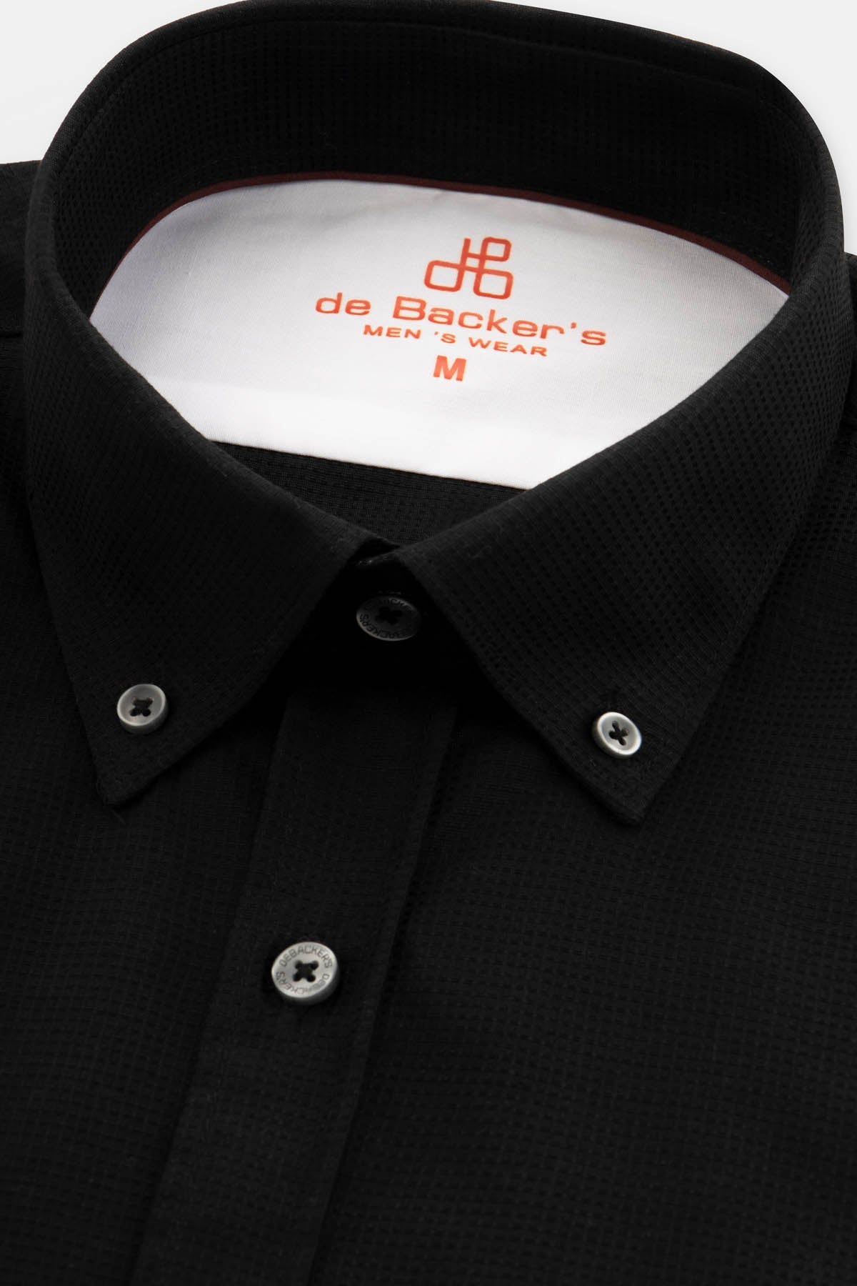 Jacquard Black Cotton Casual Shirt