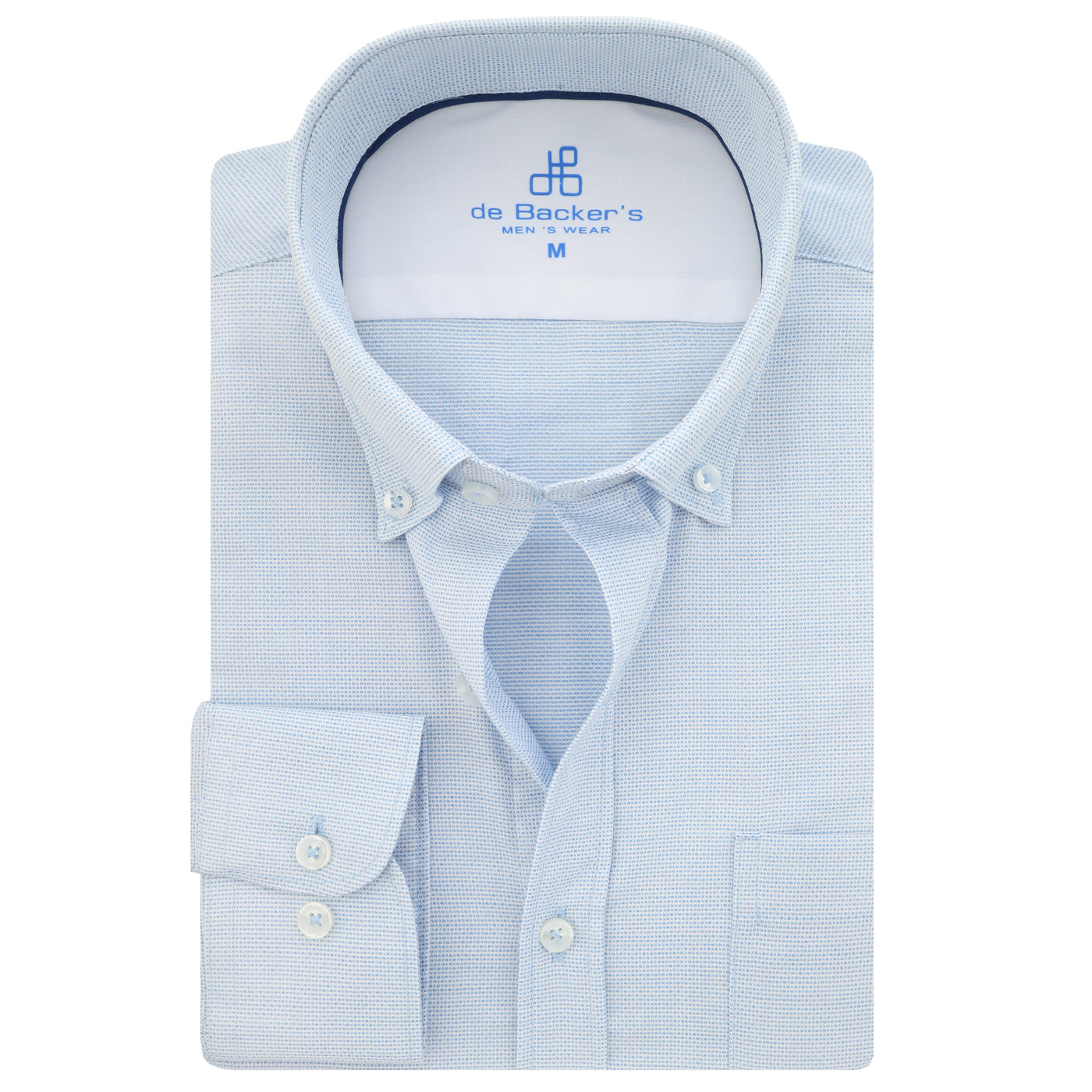 Jacquard Light Blue Cotton Casual Shirt