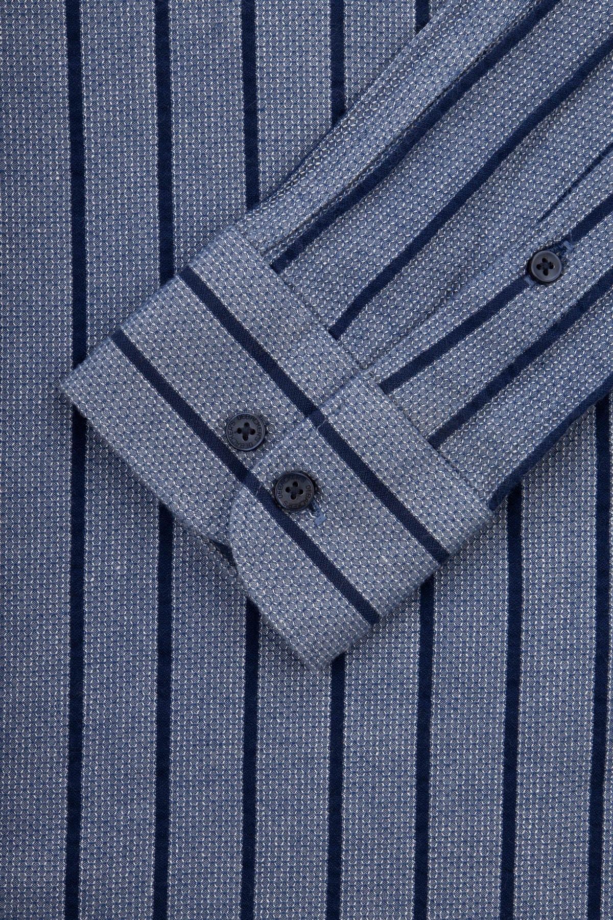 Jacquard Hexagonal Pattern Navy Shirt - 4