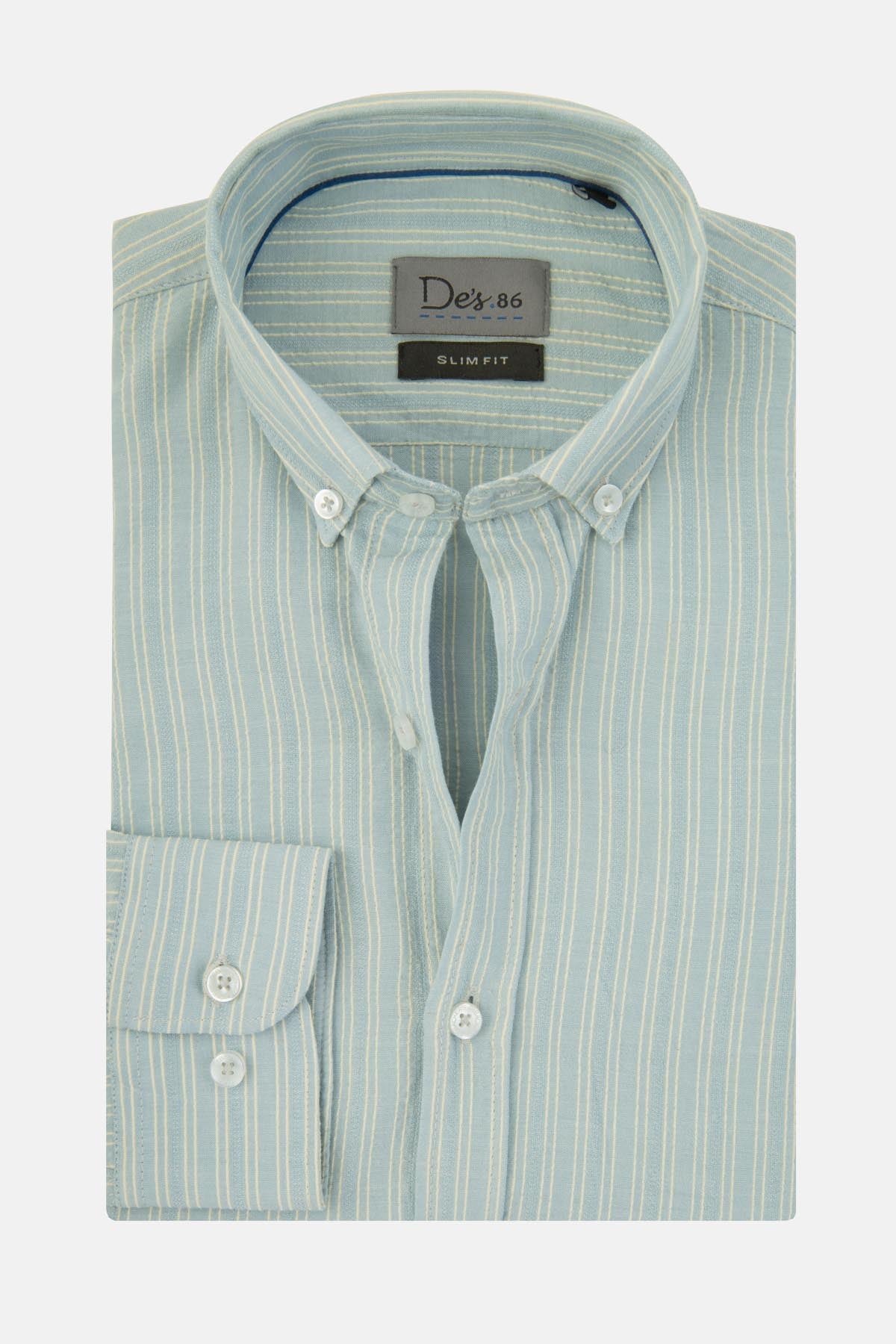 Striped Linen Ash Gray Smart Casual Shirt