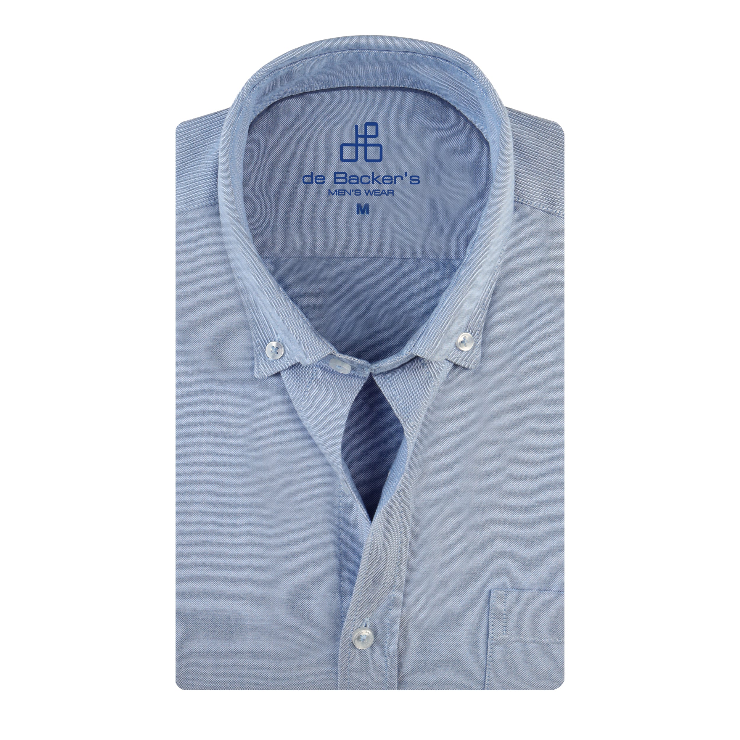 Oxford Light Blue Cotton Short Sleeves Shirt