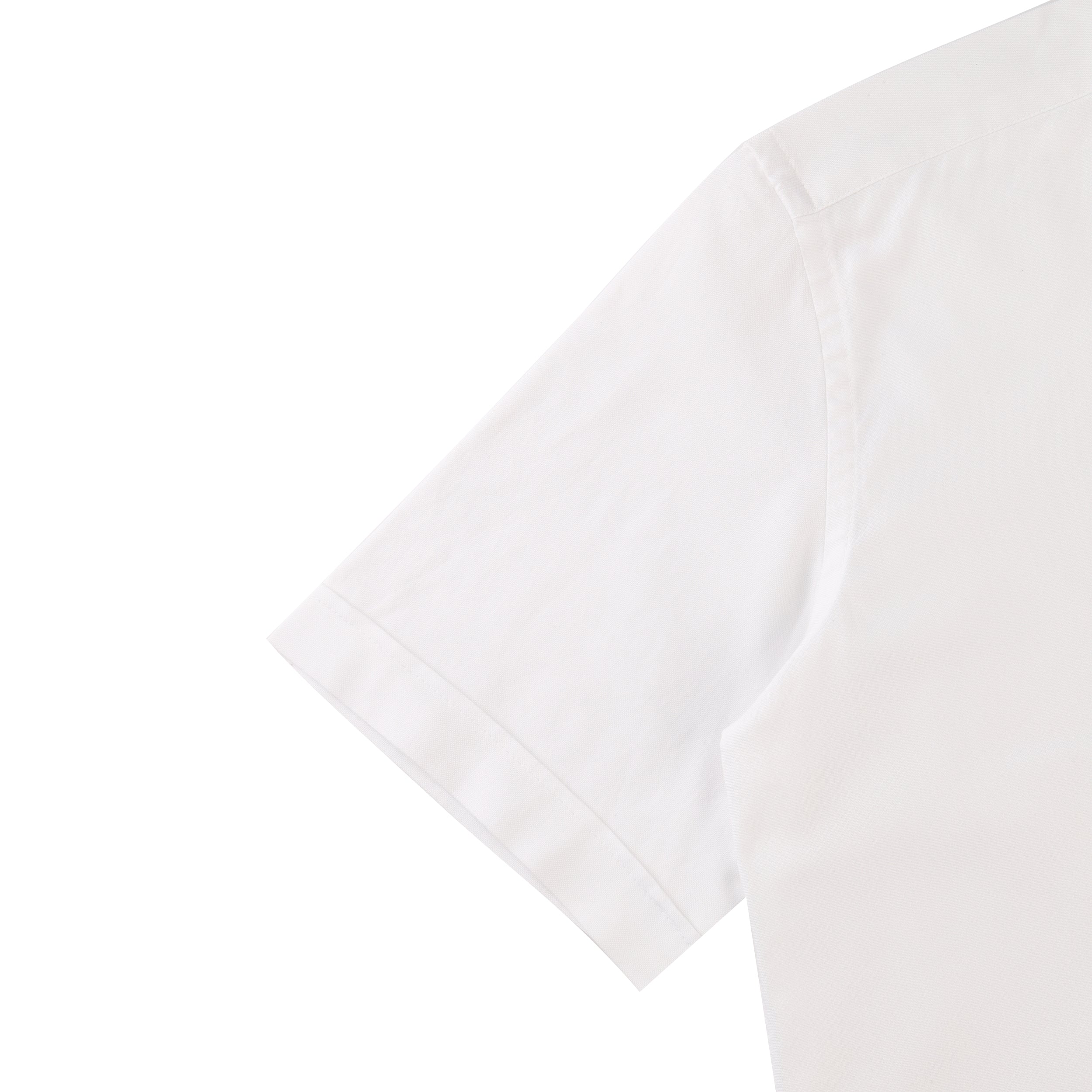 Oxford  White Cotton Short Sleeves Shirt