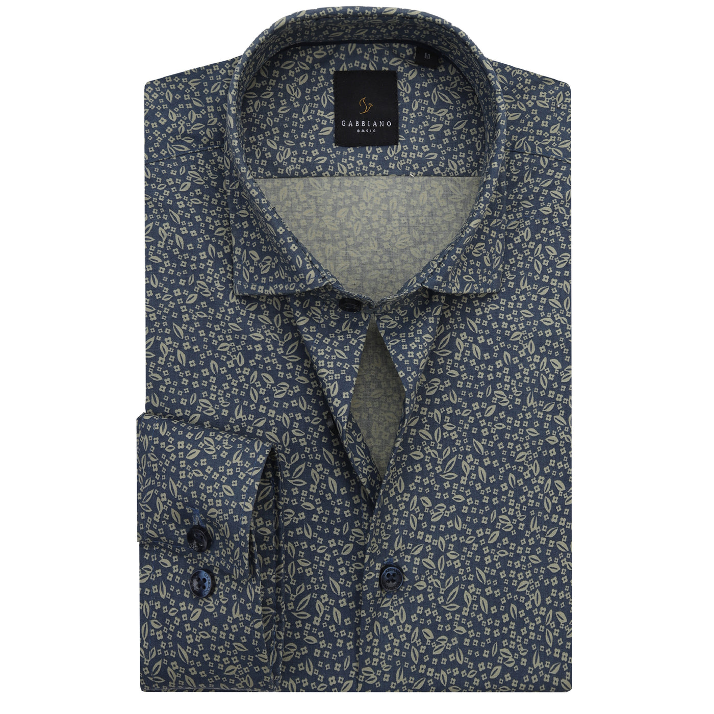 Navy Printed Casual Shirt