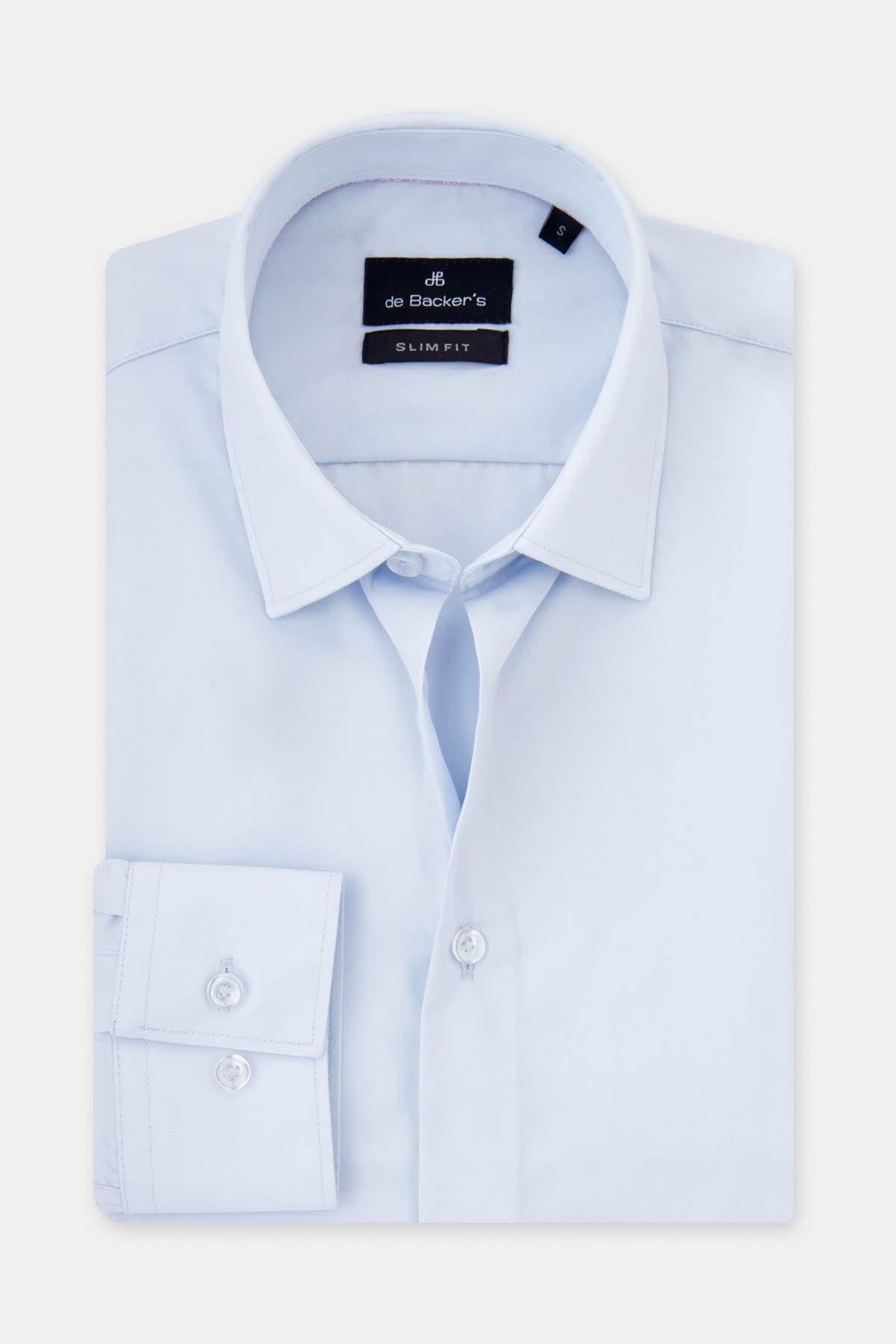 Solid Light-Blue Dacron Classic Shirt - 1