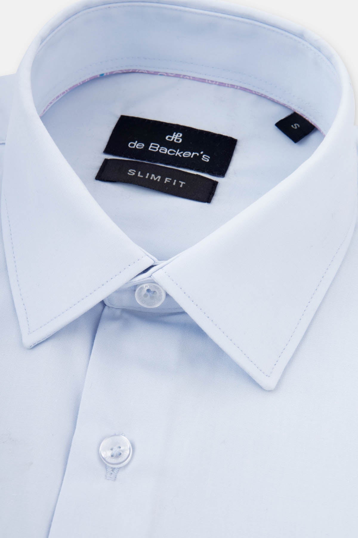 Solid Light-Blue Dacron Classic Shirt - 2