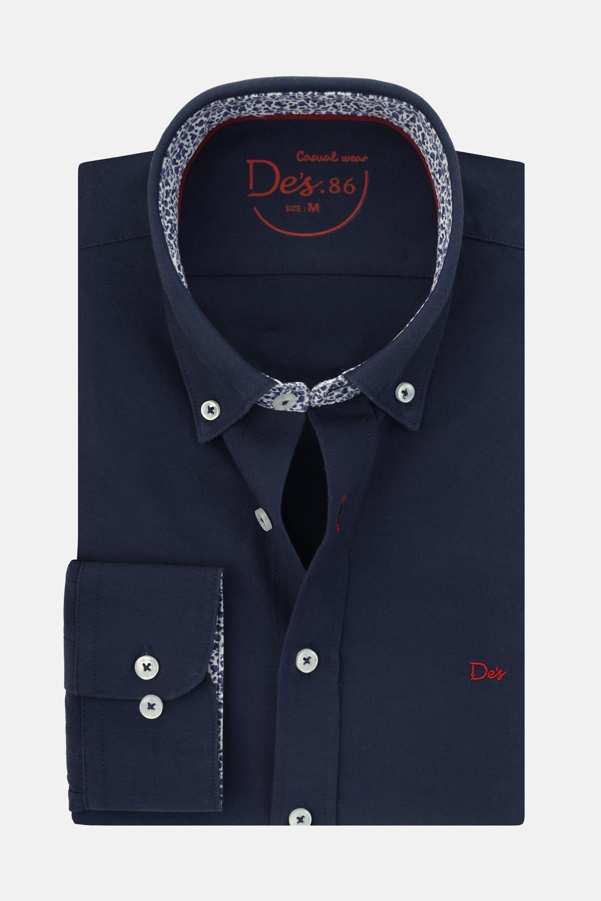 Oxford GunMetal Navy Cotton Casual Shirt