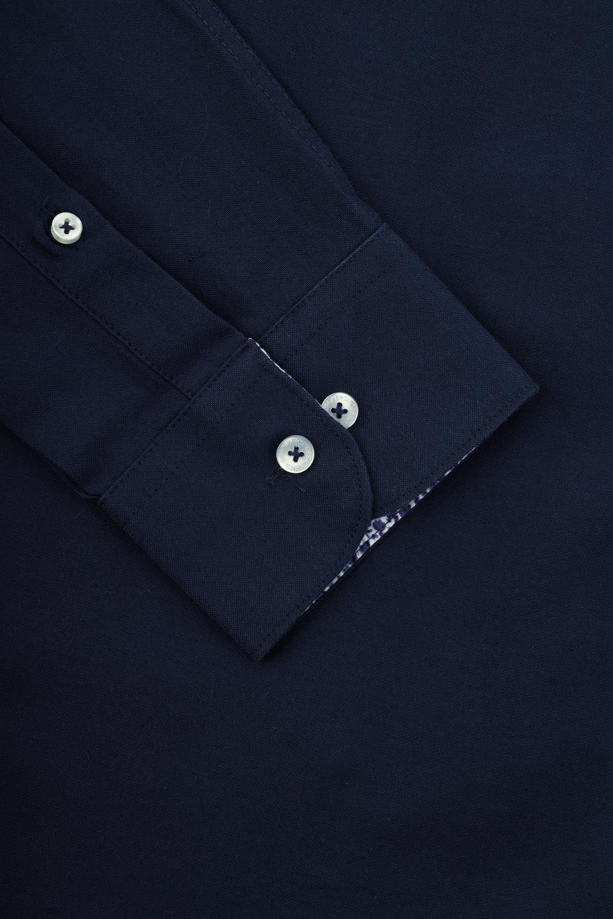 Oxford GunMetal Navy Cotton Casual Shirt