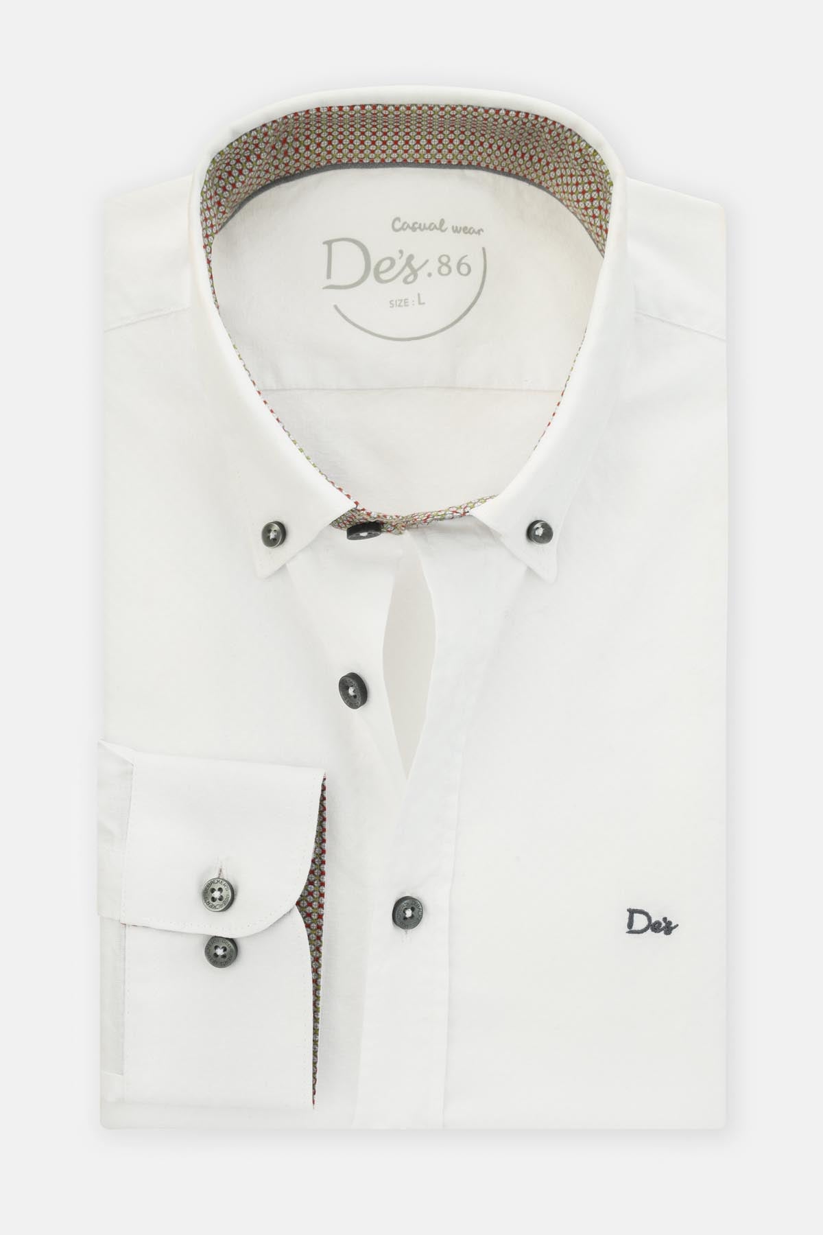 Jacquard White Smart Casual Shirt