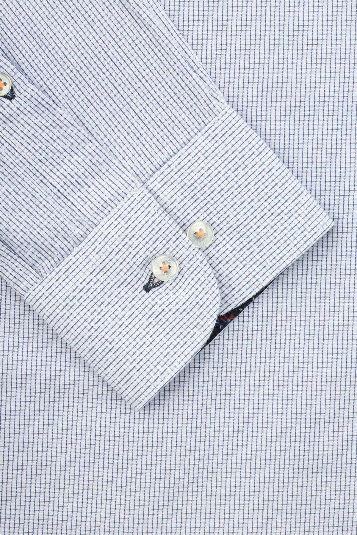 Checked Light Blue Casual Shirt