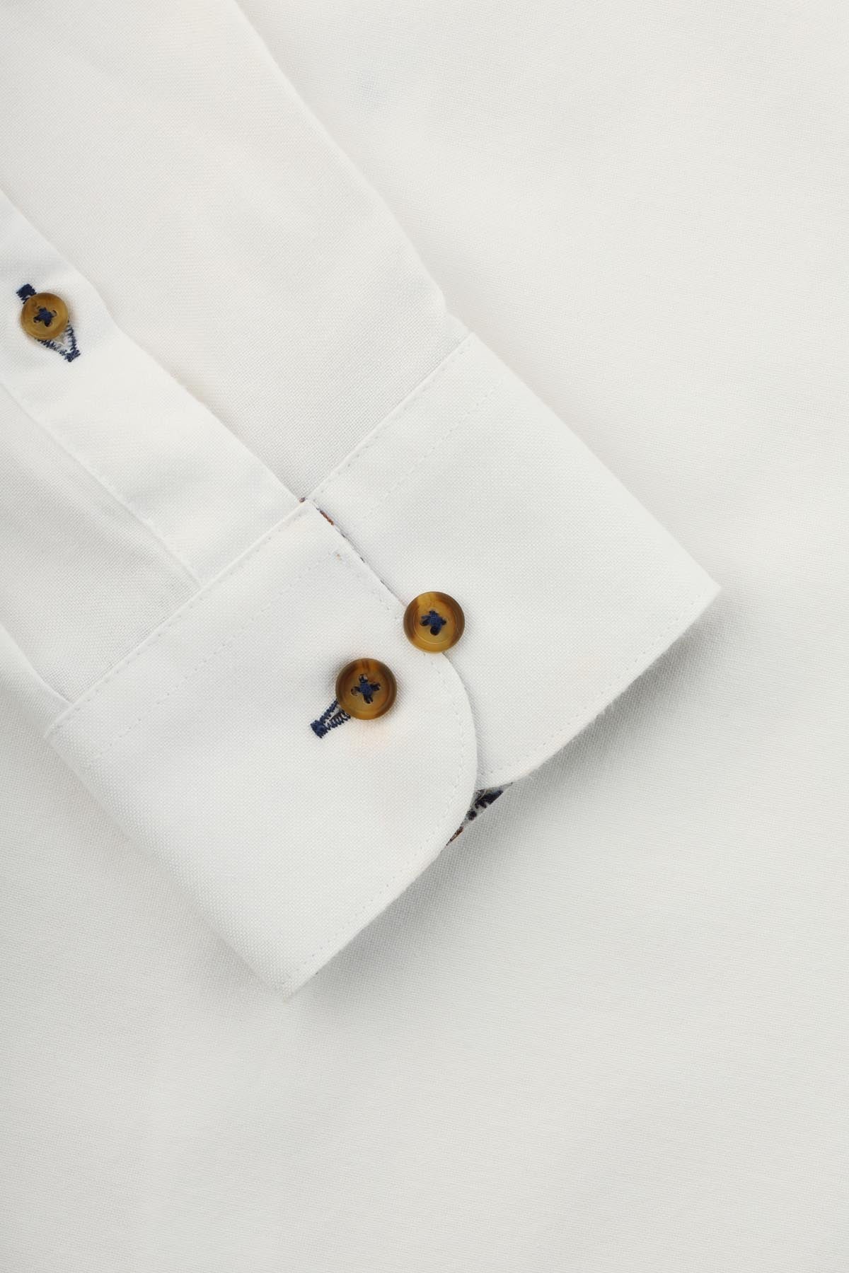 Solid Oxford Off White Cotton Casual Shirt