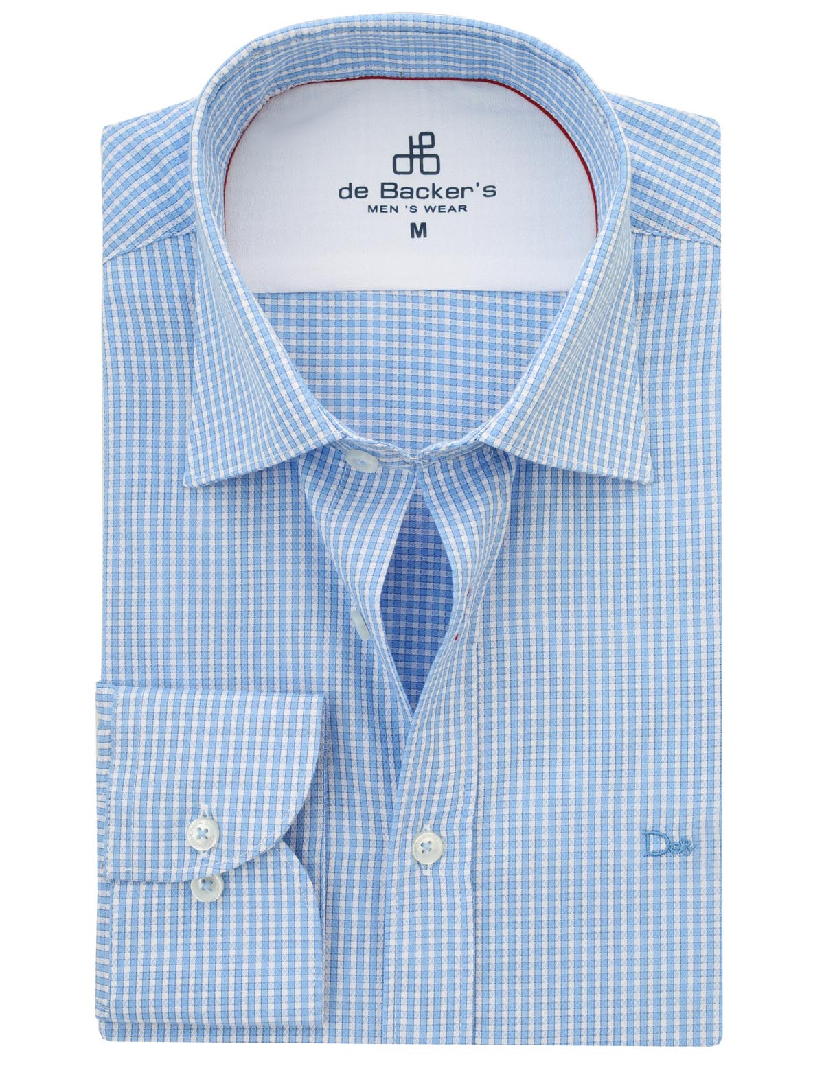 Checked White & Light Blue Cotton Casual Shirt