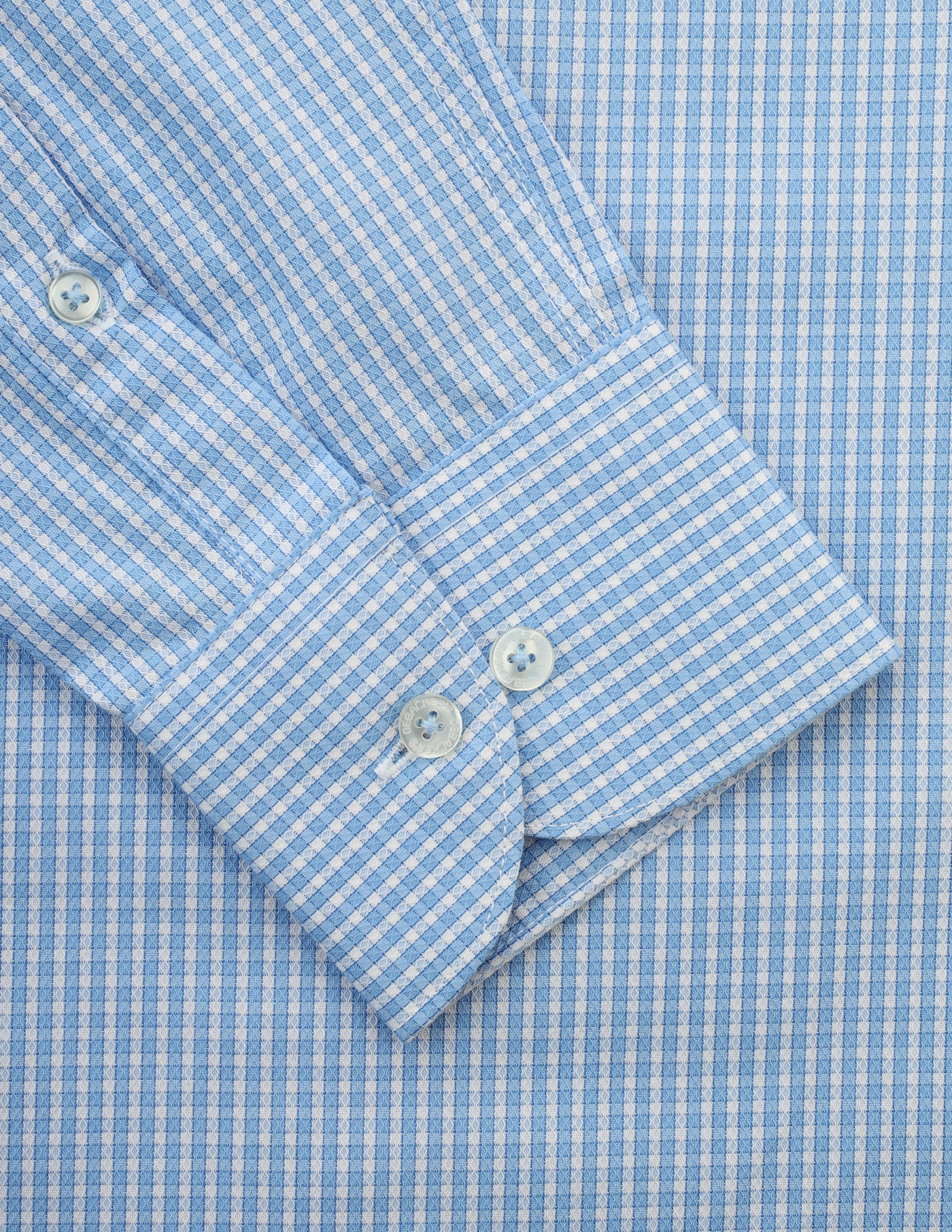 Checked White & Light Blue Cotton Casual Shirt
