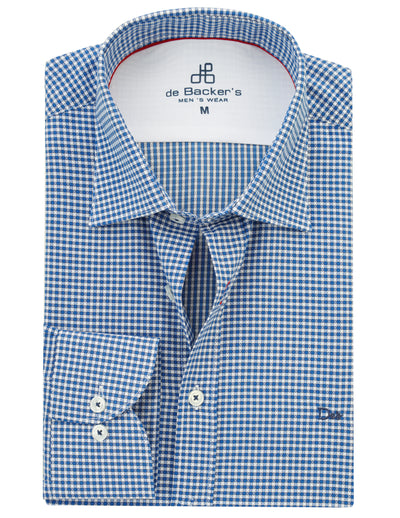 Checked White & Blue Cotton Casual Shirt