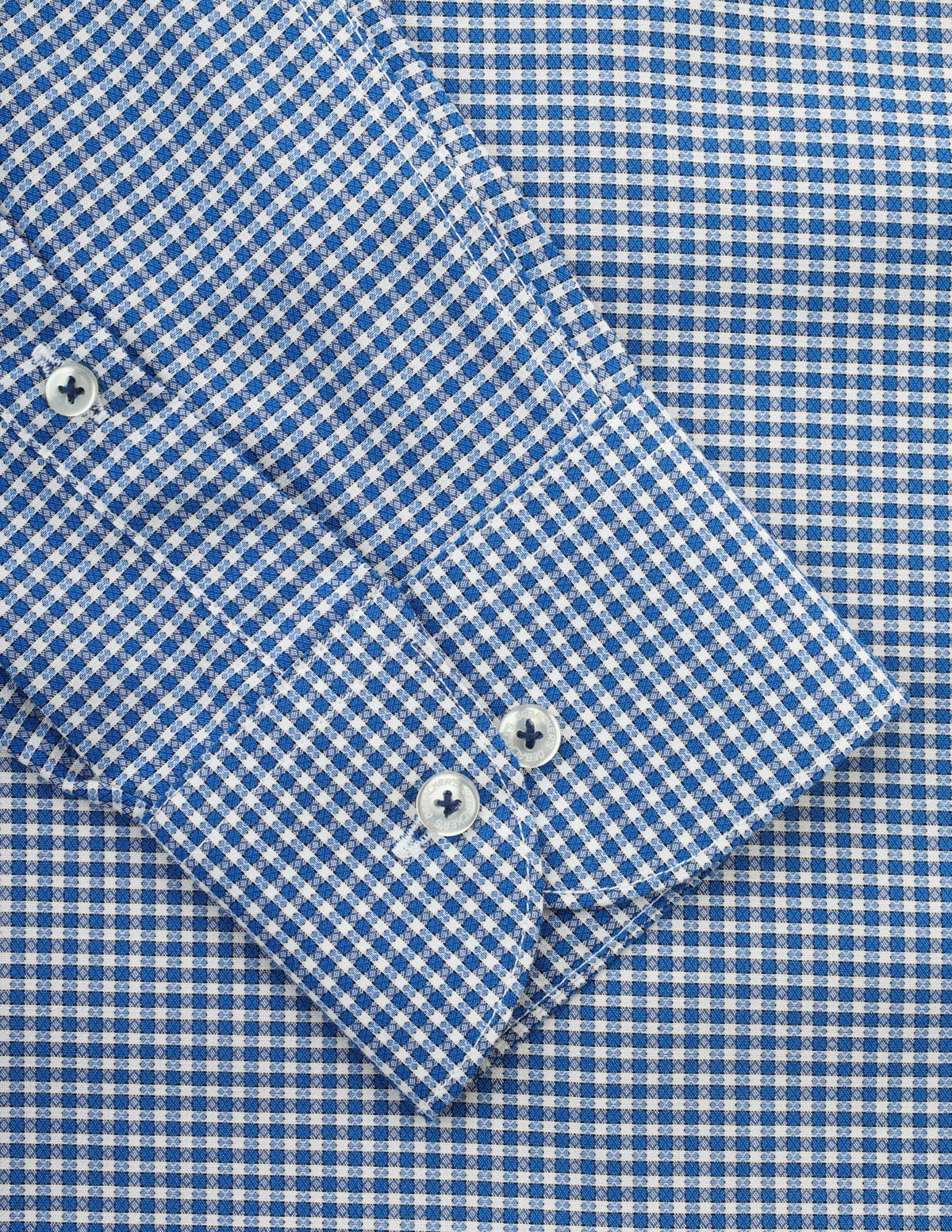 Checked White & Blue Cotton Casual Shirt