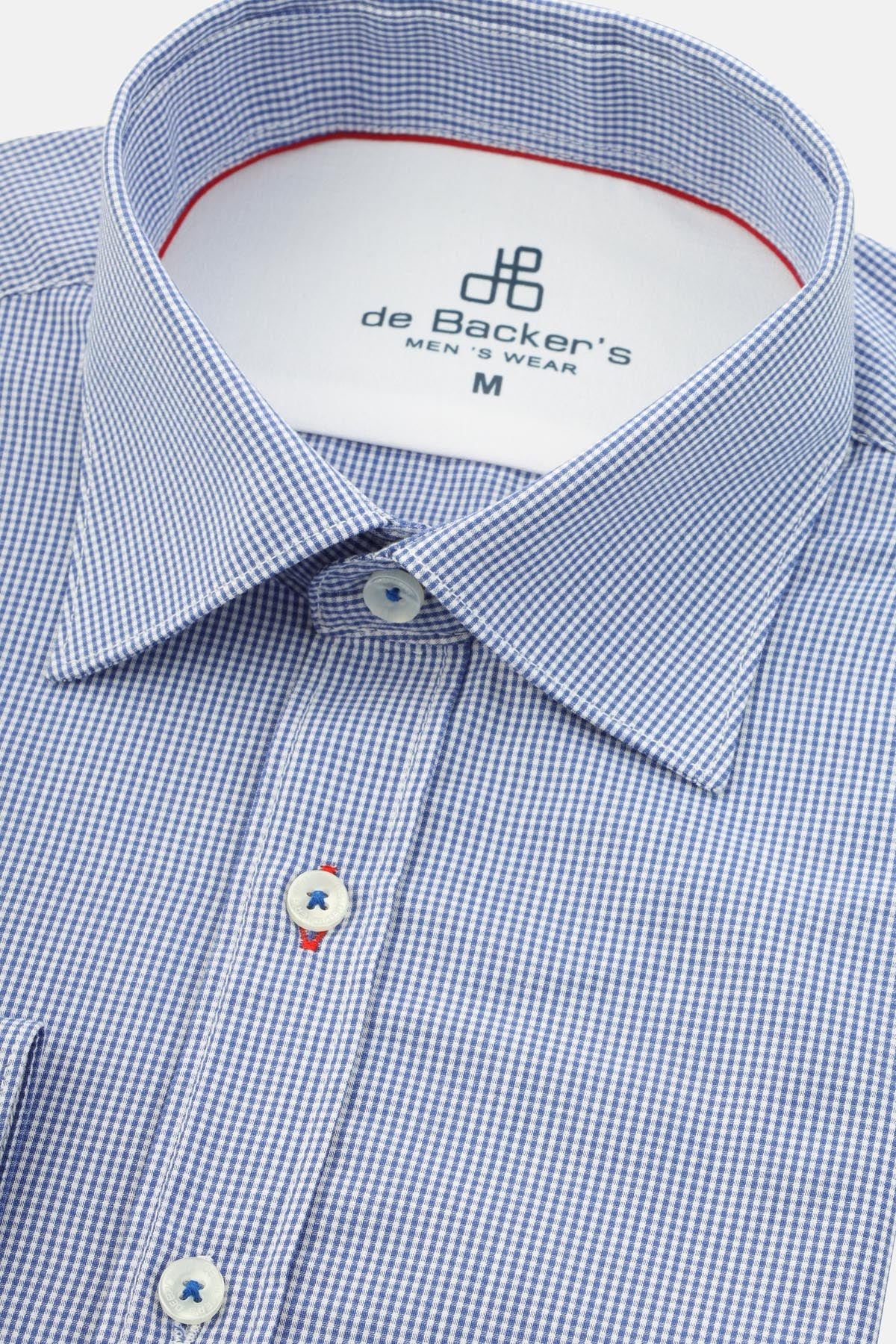 Checked Blue & White Smart Casual Shirt