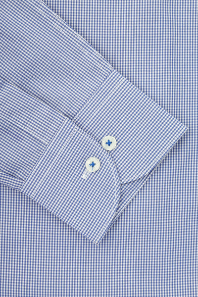 Checked Blue & White Smart Casual Shirt