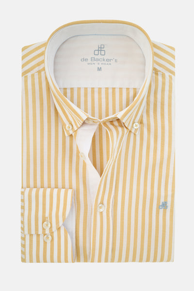 Yellow Stripped Casual Shirt - 10140501
