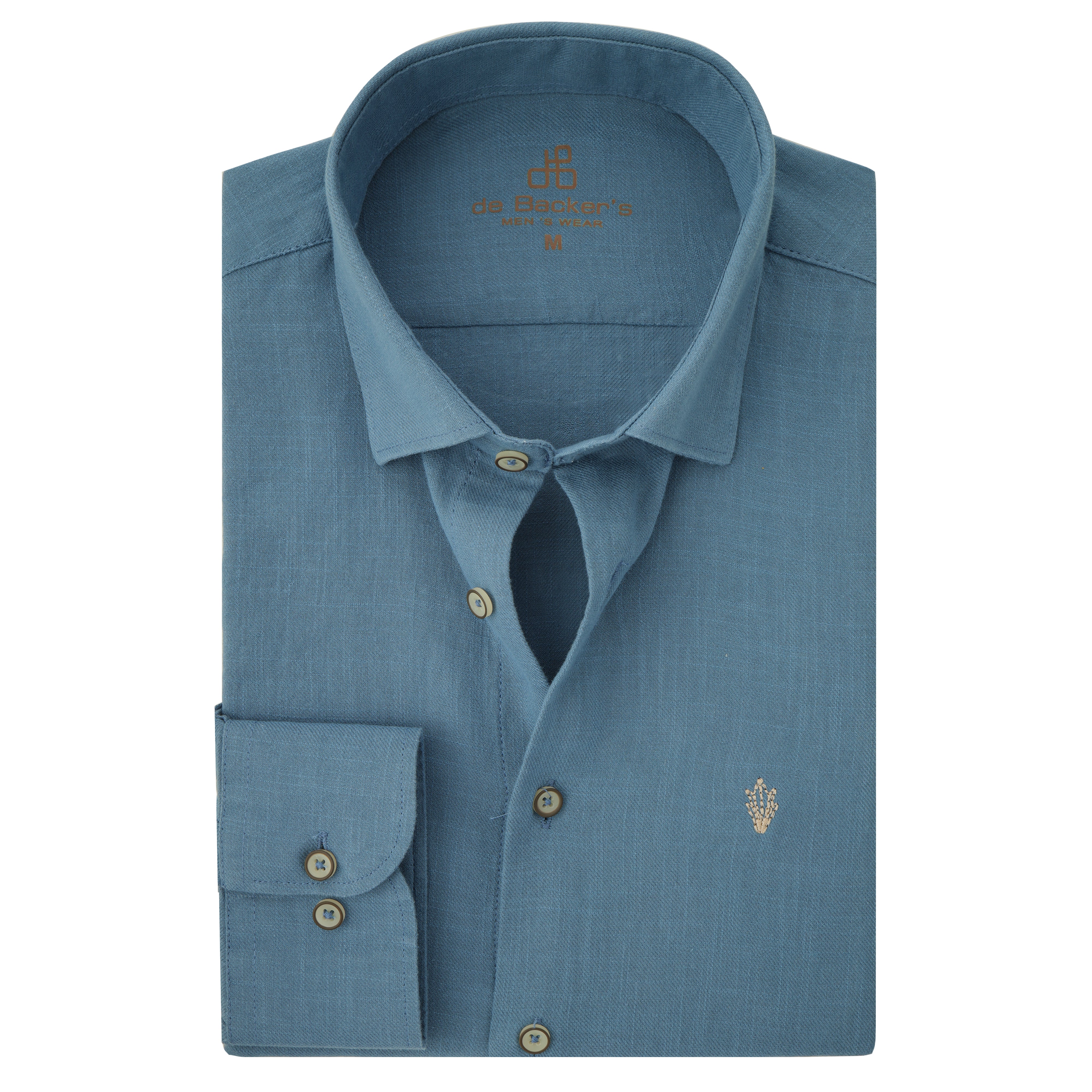 Linen Cotton Look Light Sea Blue Casual Shirt