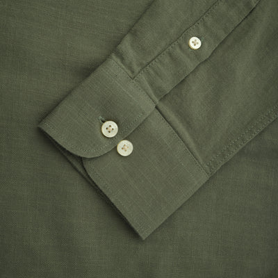 Linen Cotton Olive Casual Shirt