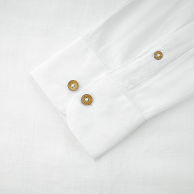 Linen Look White Casual Shirt